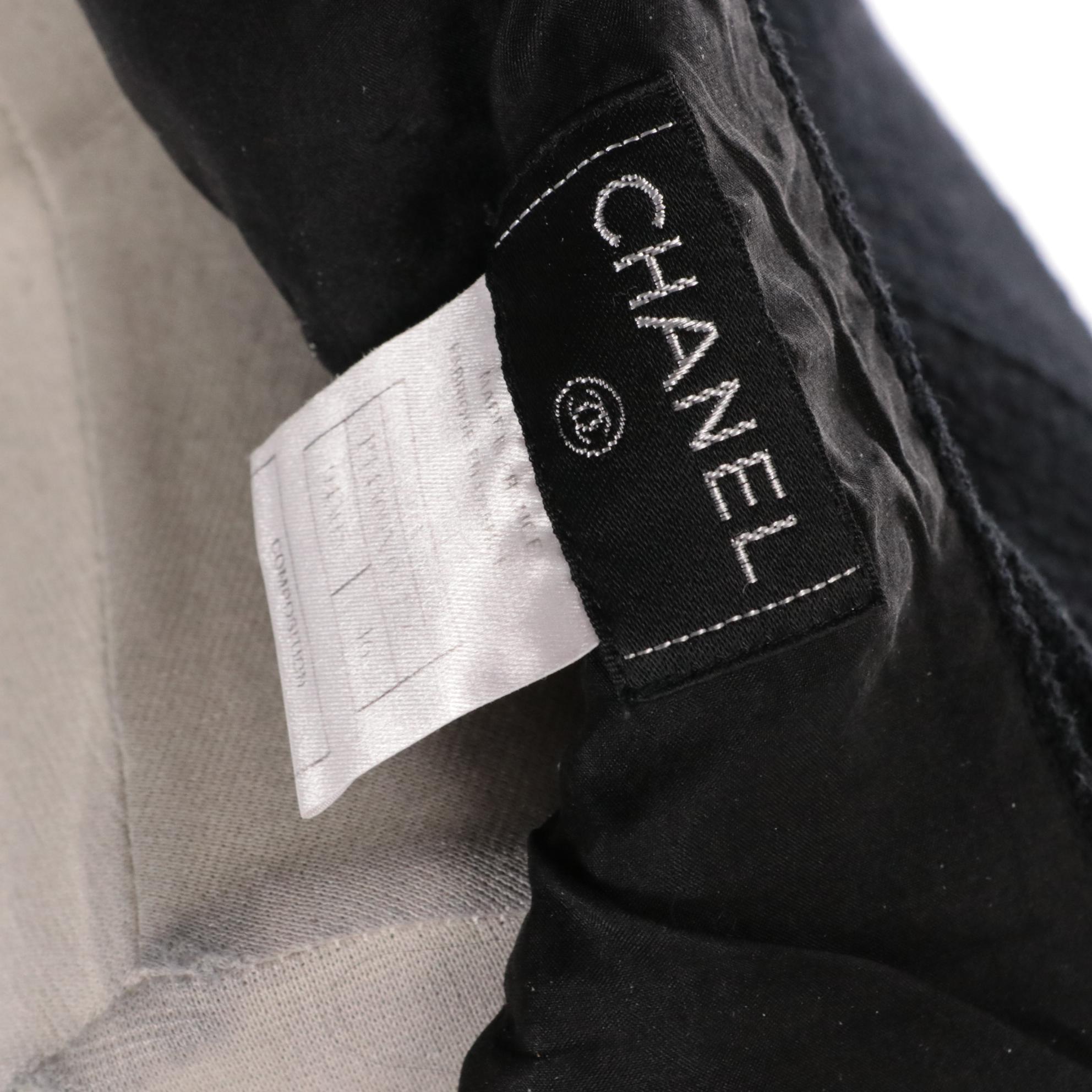 Chanel Vintage Black Worsted Wool Pleated Skirt Suit, 1999