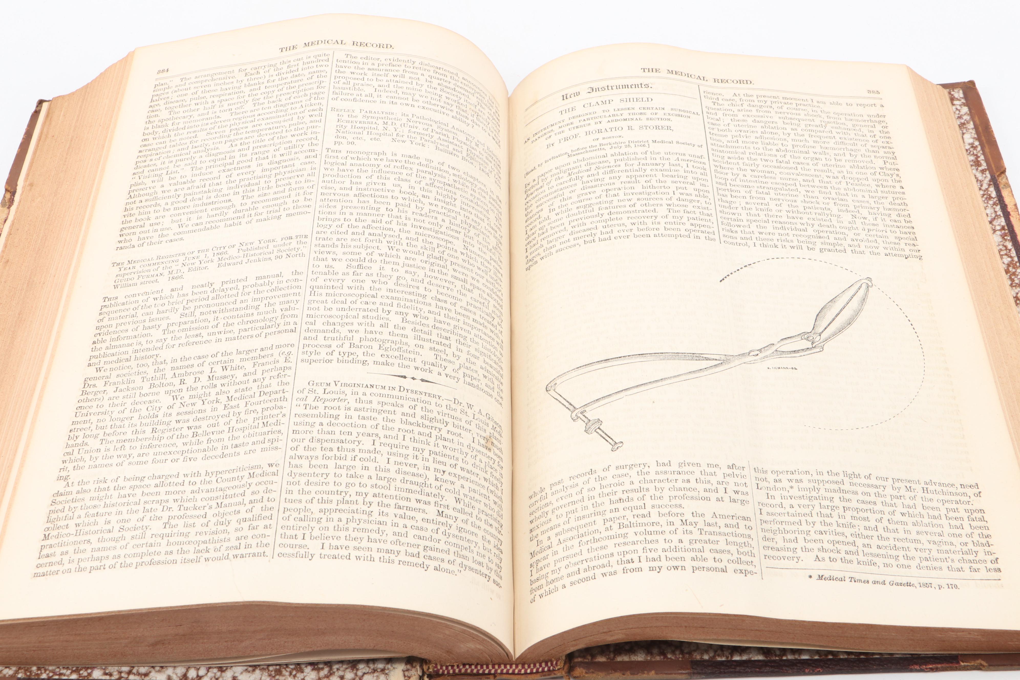 "The Medical Record" Incomplete Series Edited by George F. Shady, 1867