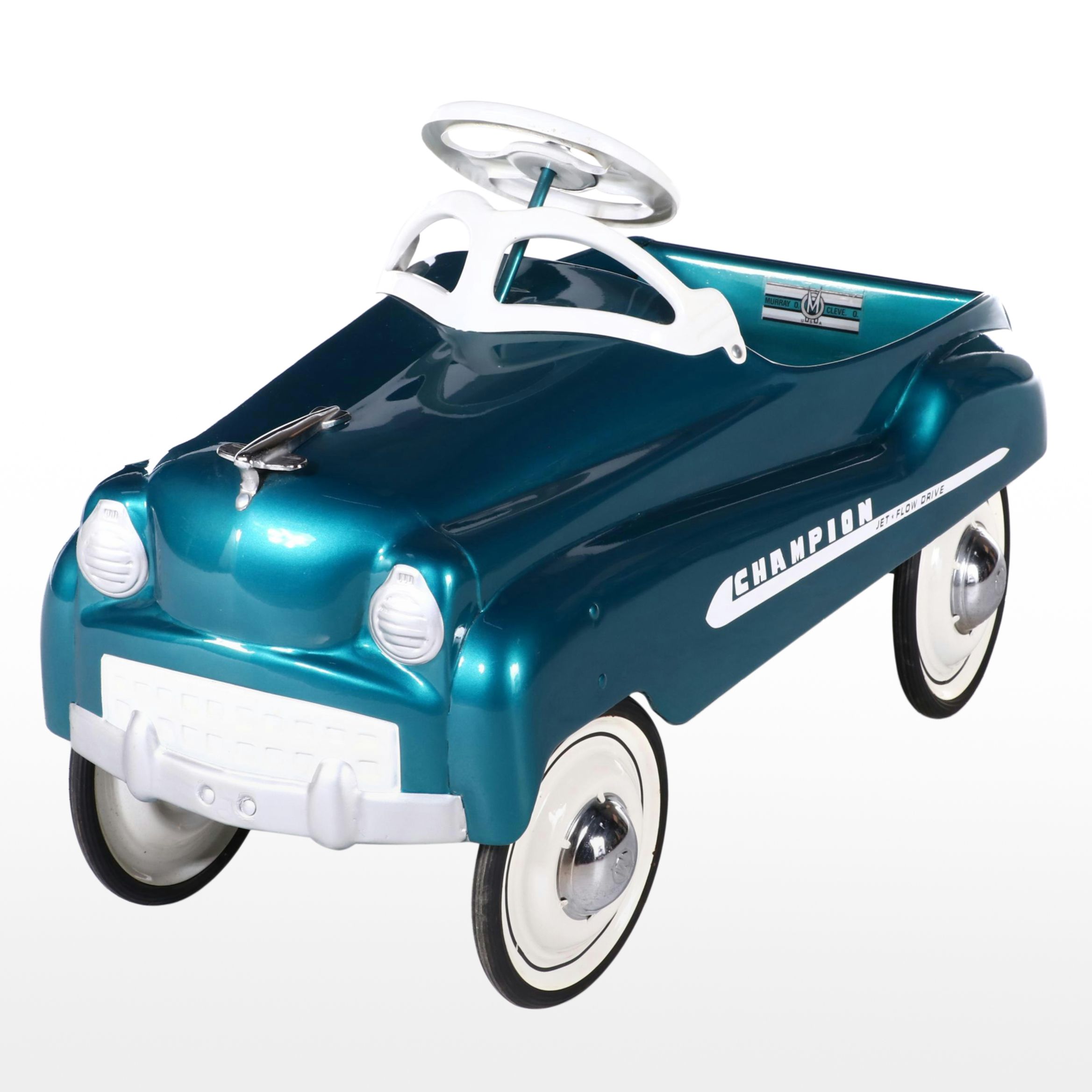 Restored Murray "Champion" Blue Metal Pedal Car, 1950s