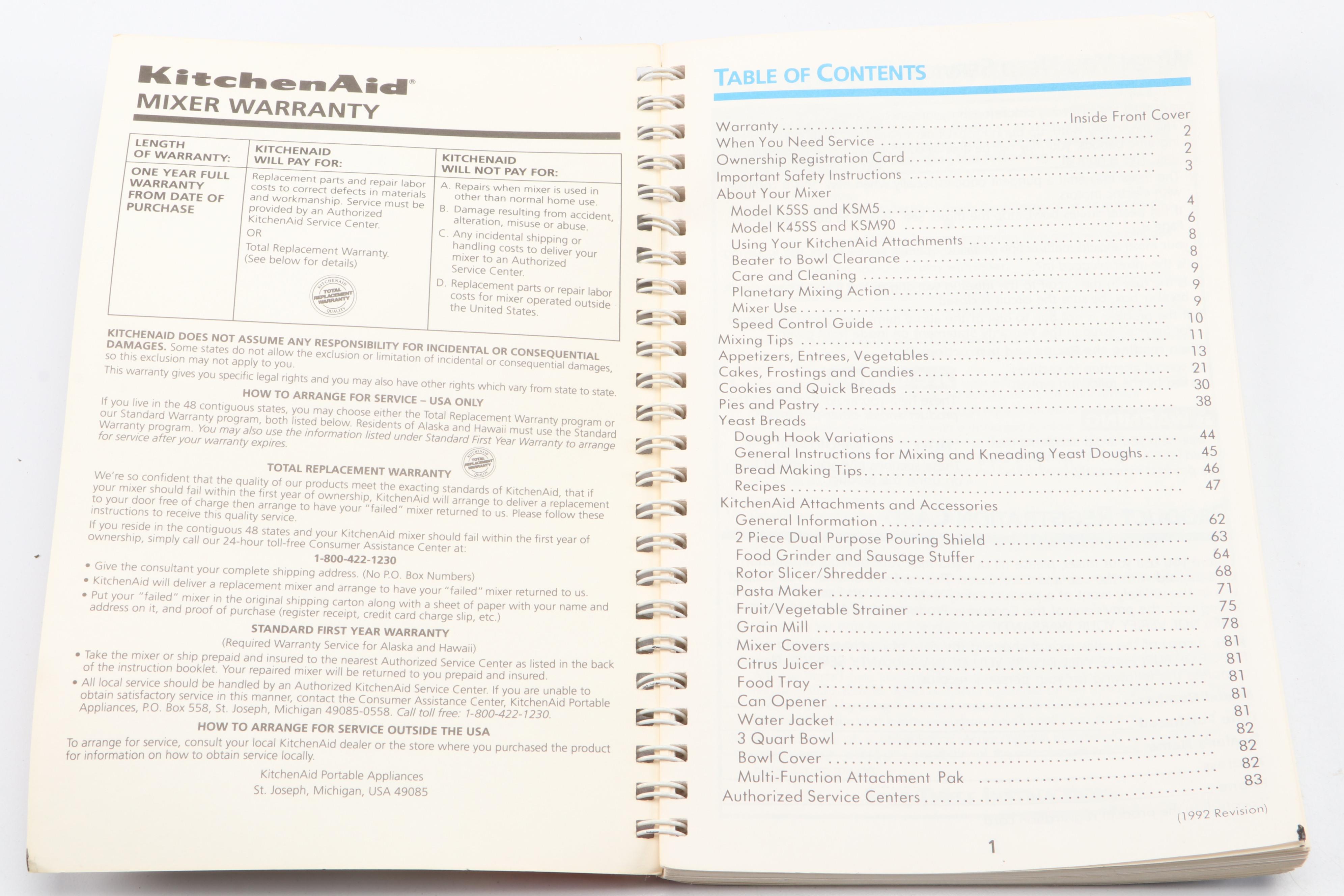 KitchenAid Model KSM90 White Enamel Stand Mixer