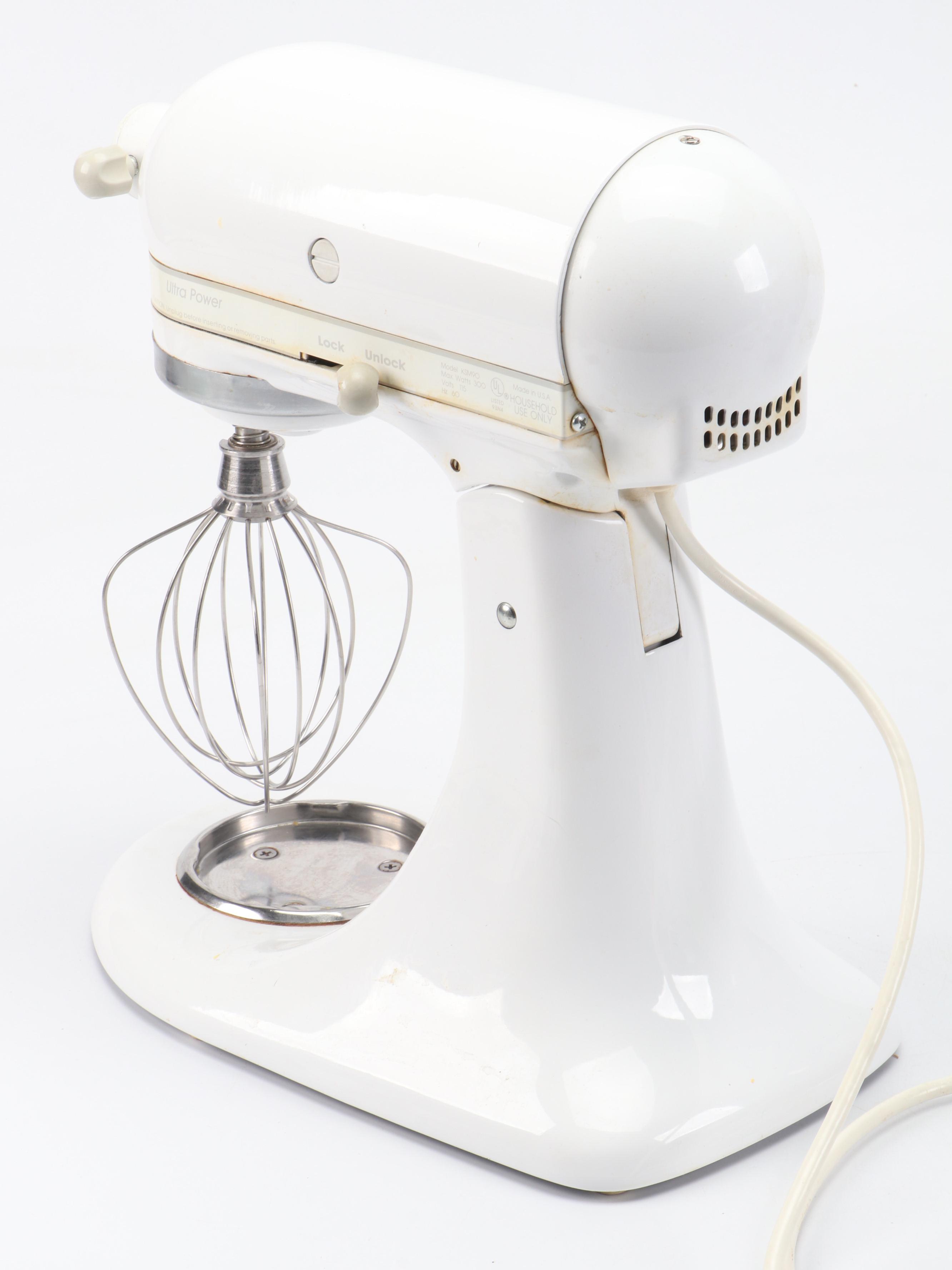 KitchenAid Model KSM90 White Enamel Stand Mixer