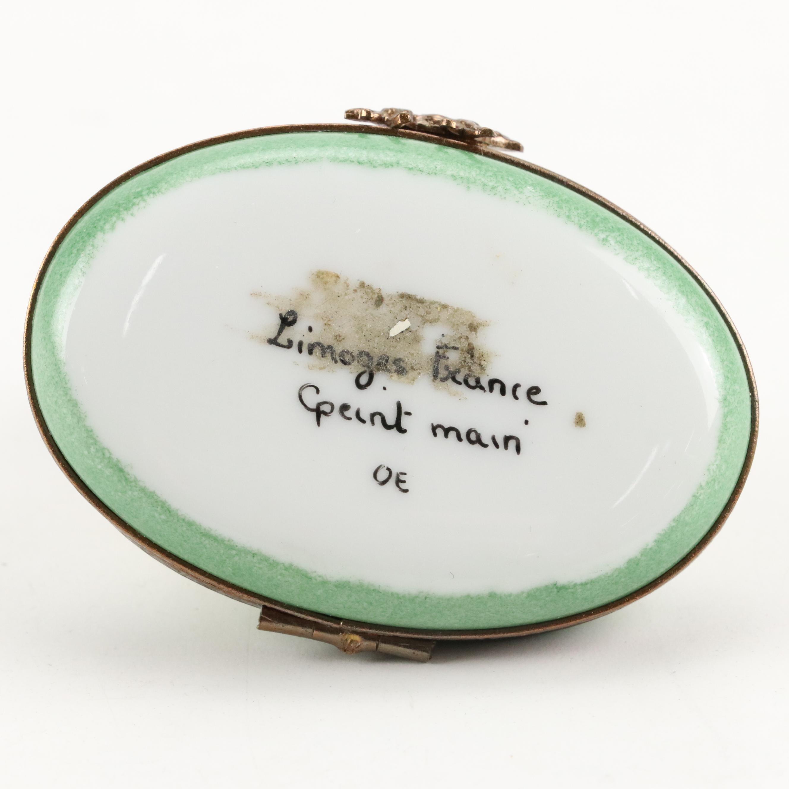 Hand-Painted Porcelain Pug Limoges Box