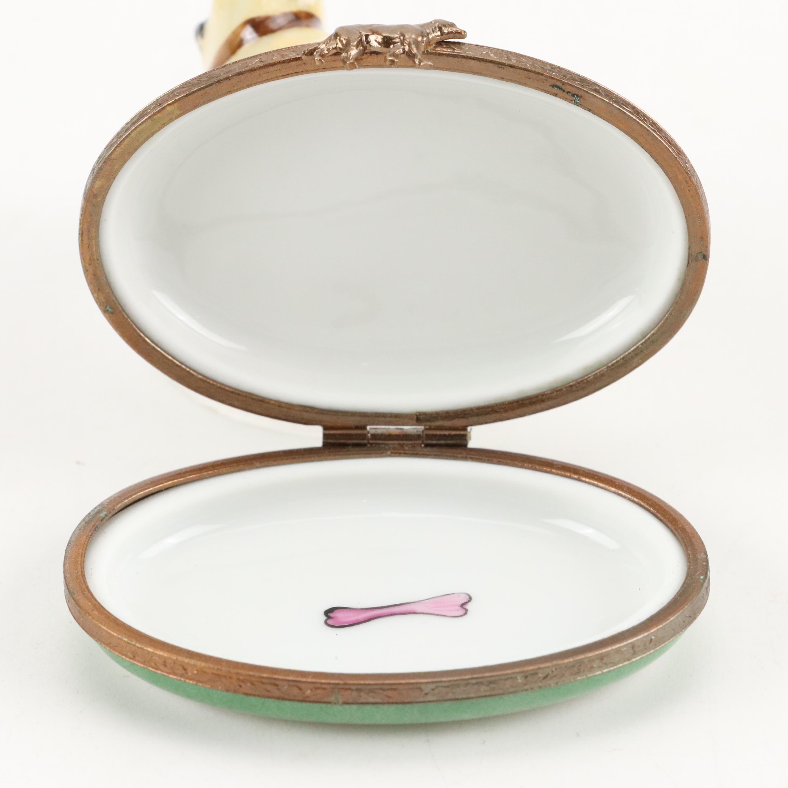 Hand-Painted Porcelain Pug Limoges Box