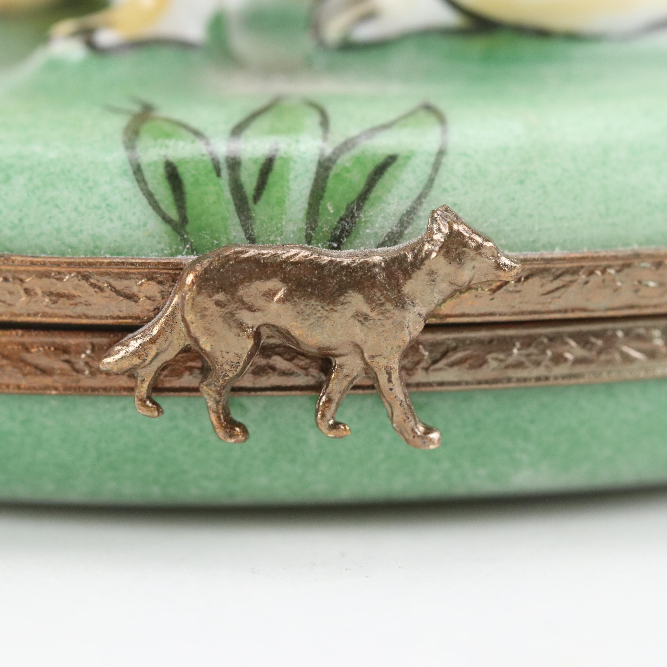 Hand-Painted Porcelain Pug Limoges Box