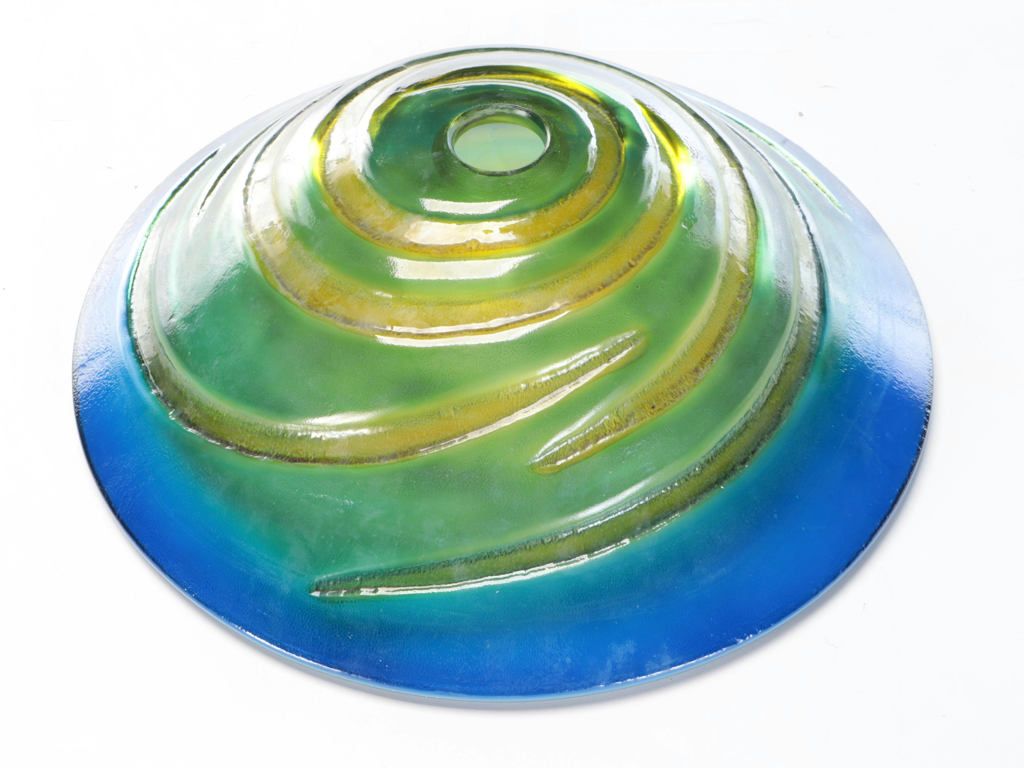 Wells Sinkware Art Glass Vessel with Wall Mount Glass and Chrome Vanity