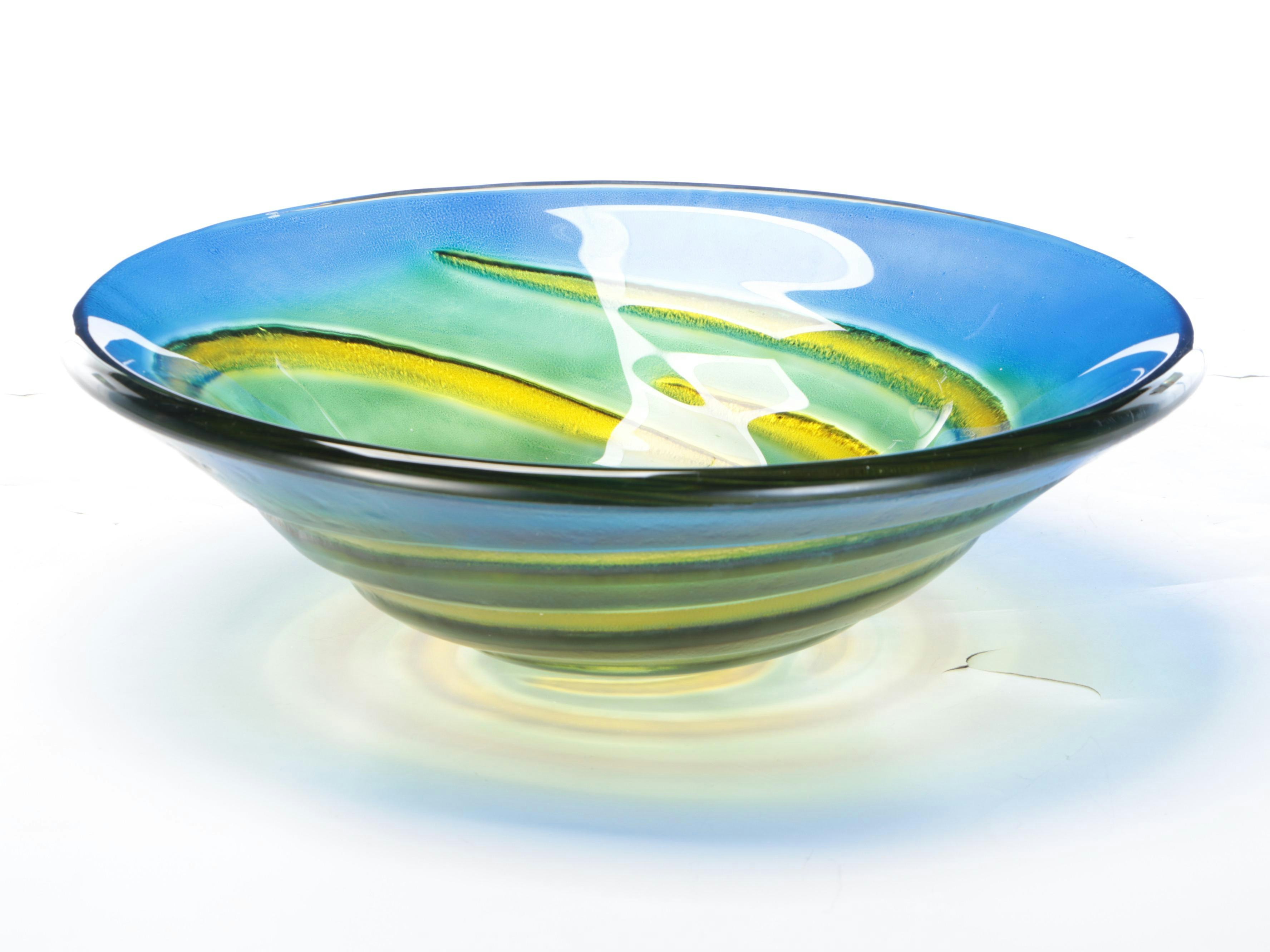 Wells Sinkware Art Glass Vessel with Wall Mount Glass and Chrome Vanity