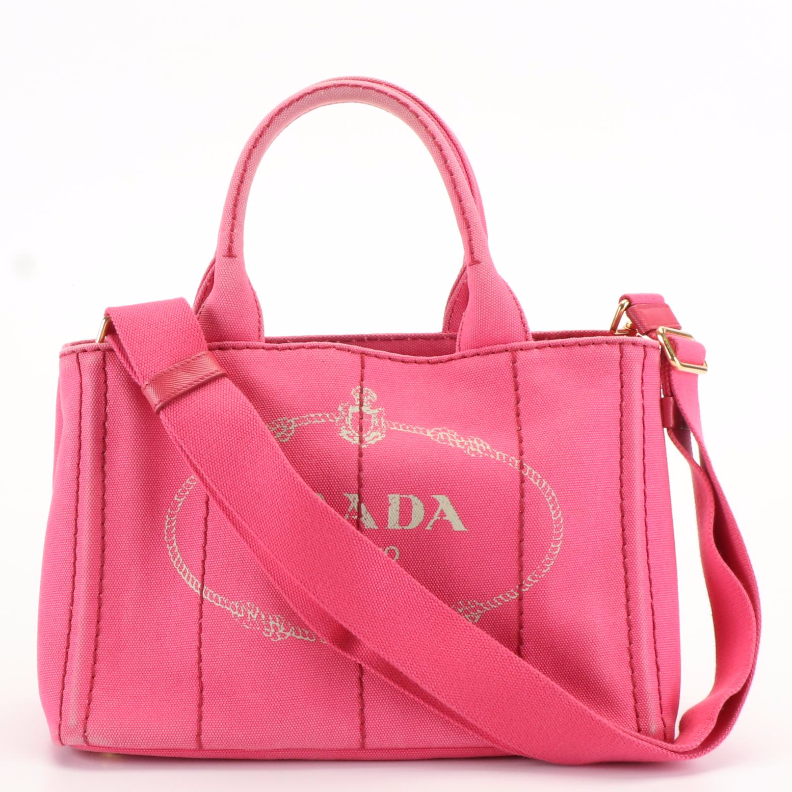 Prada Canapa Logo Tote Bag in Peonia Canvas
