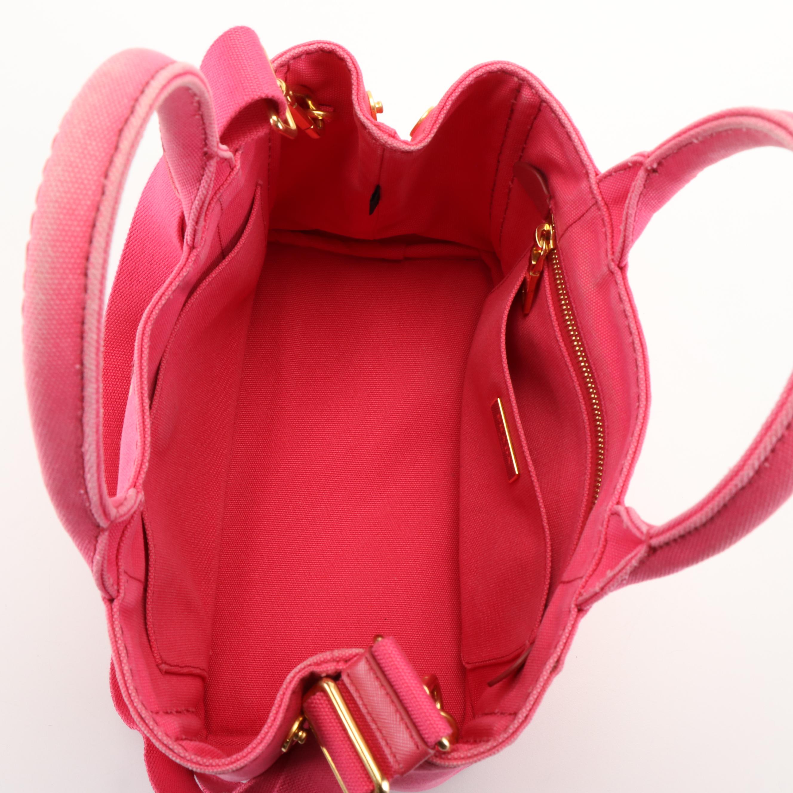 Prada Canapa Logo Tote Bag in Peonia Canvas