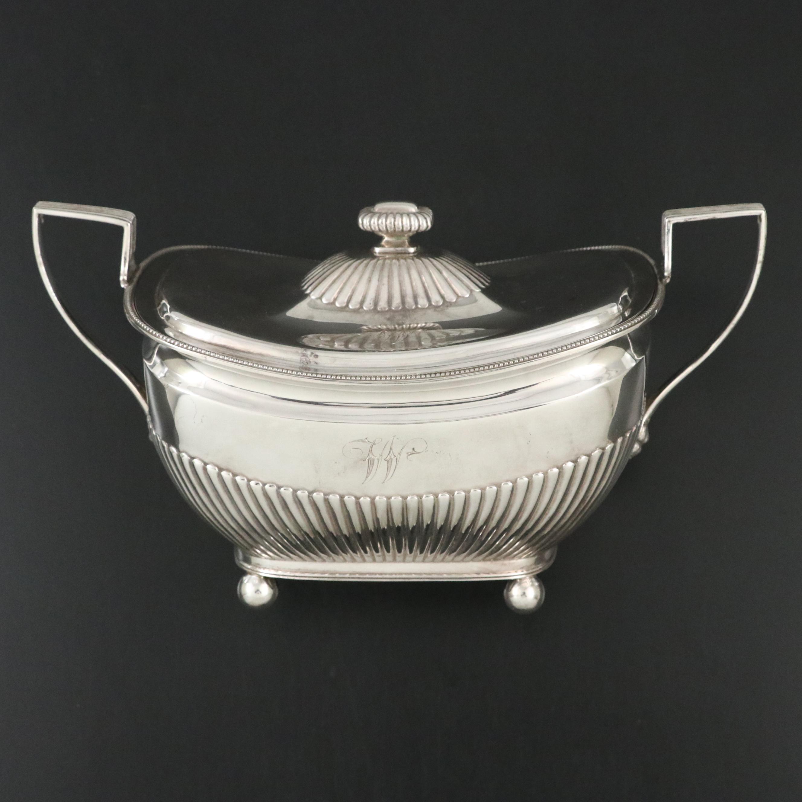 Gorham Sterling Silver Ball Foot Covered Vegetable Dish, 1888