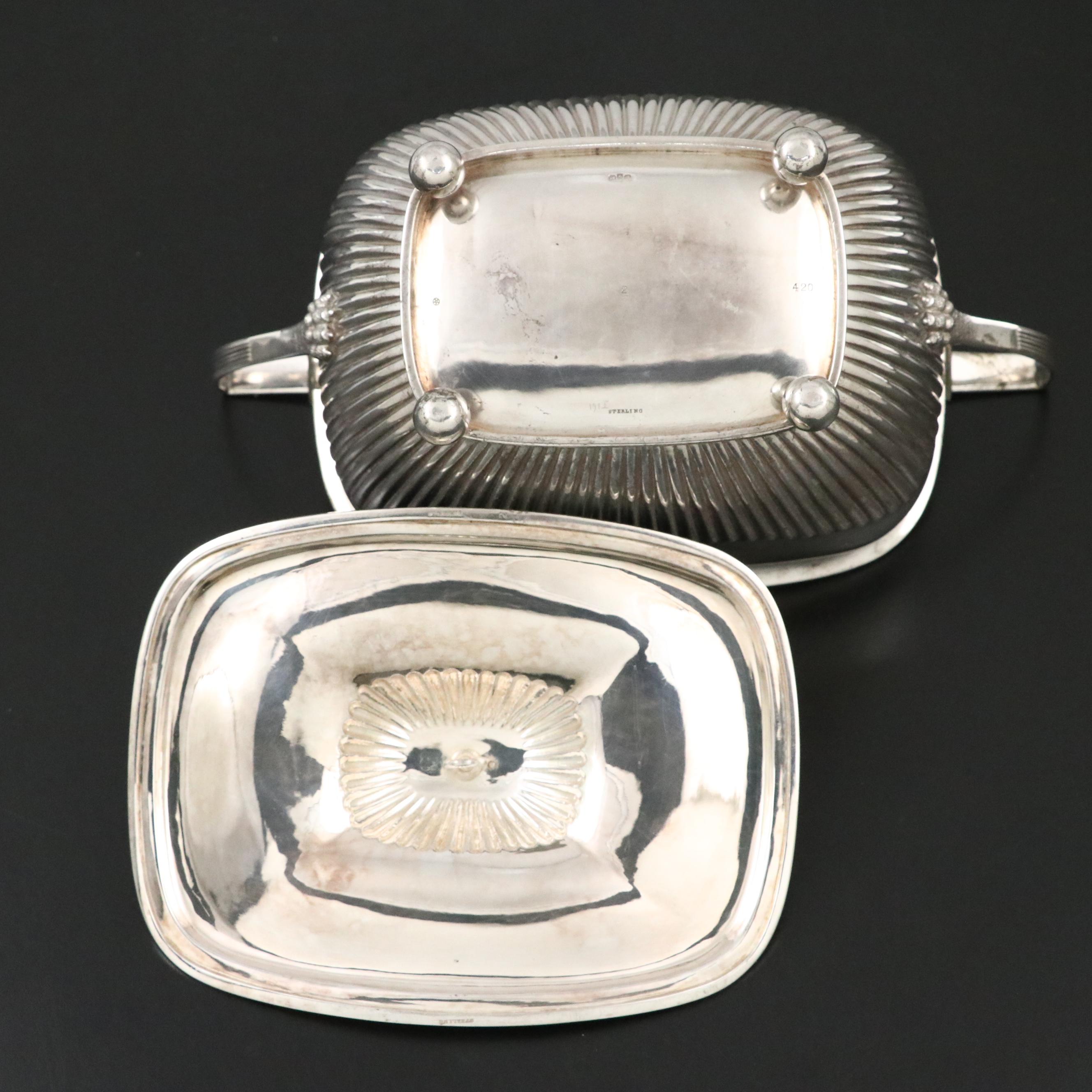 Gorham Sterling Silver Ball Foot Covered Vegetable Dish, 1888