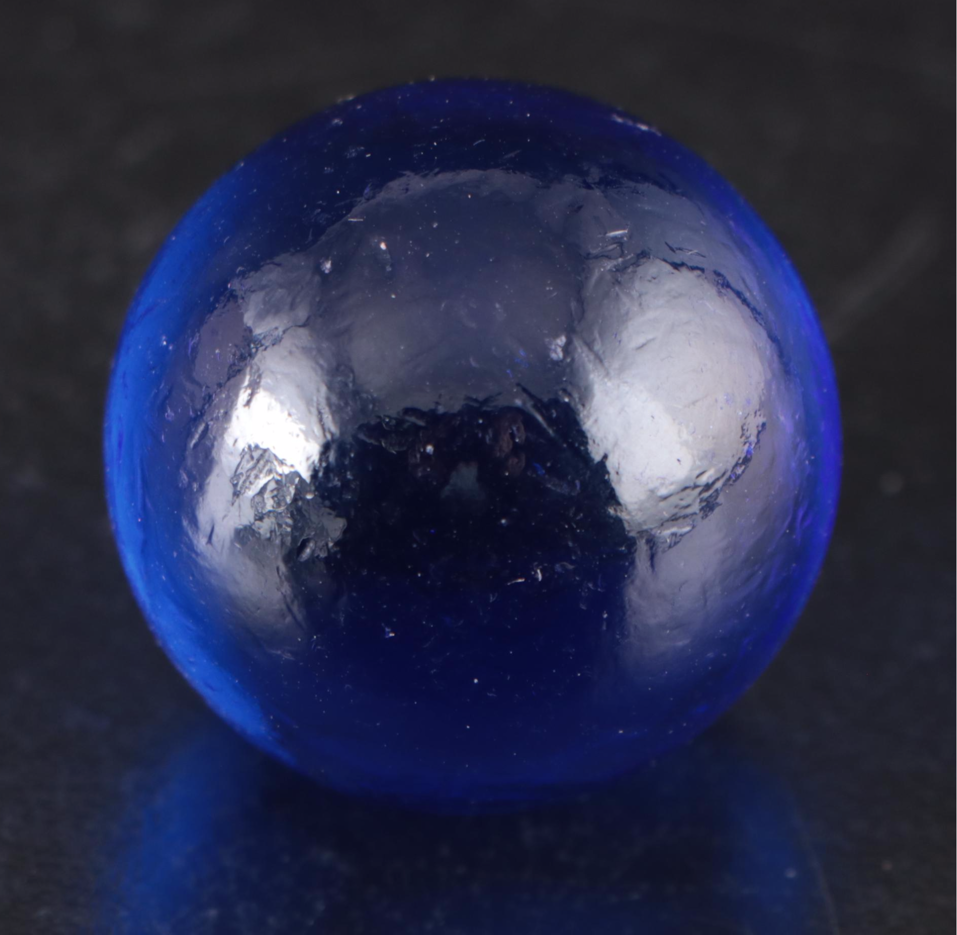 Daum of France Crystal Cube Ashtray with Blue Marble