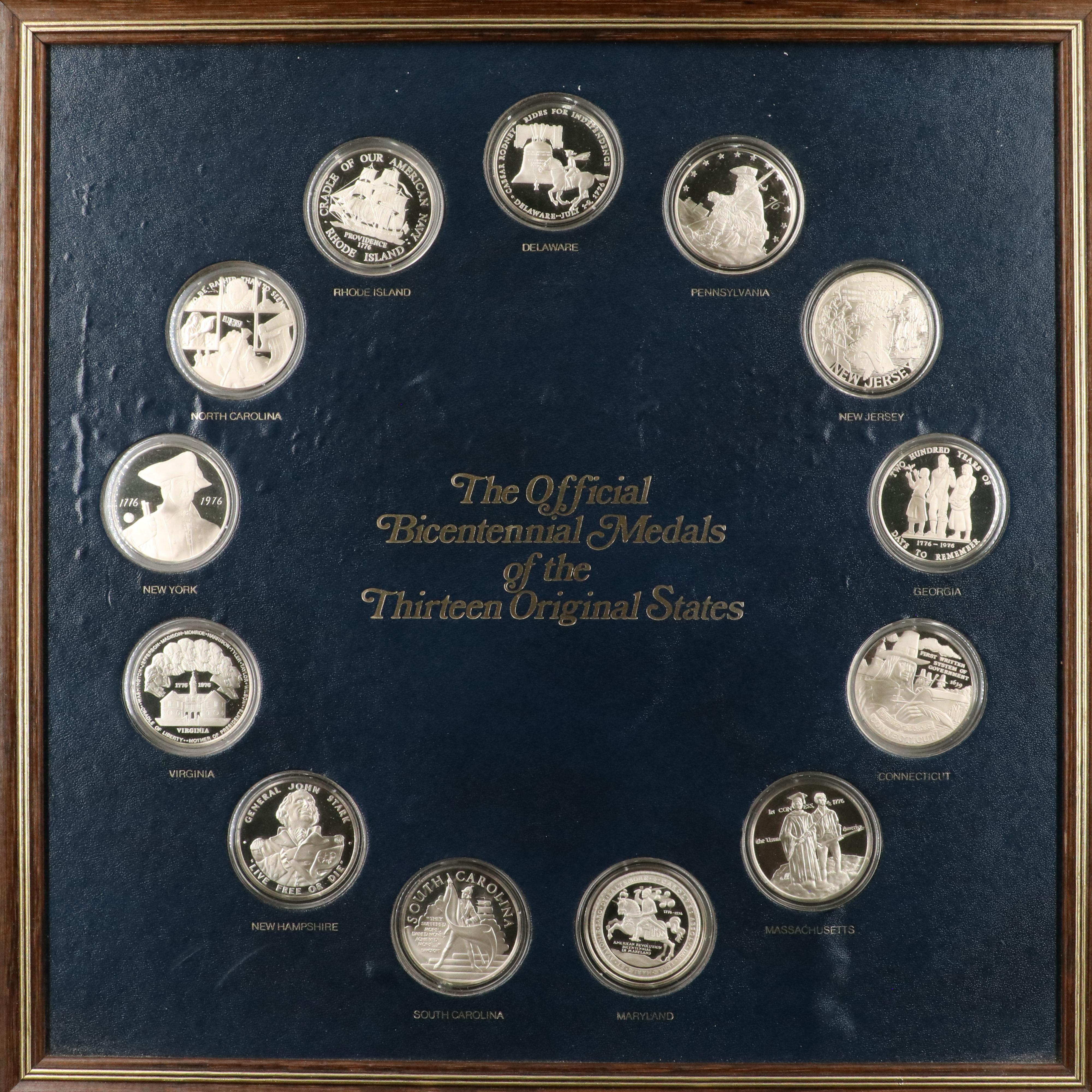 "The Official Bicentennial Medals of the Thirteen Original Colonies" Silver Set