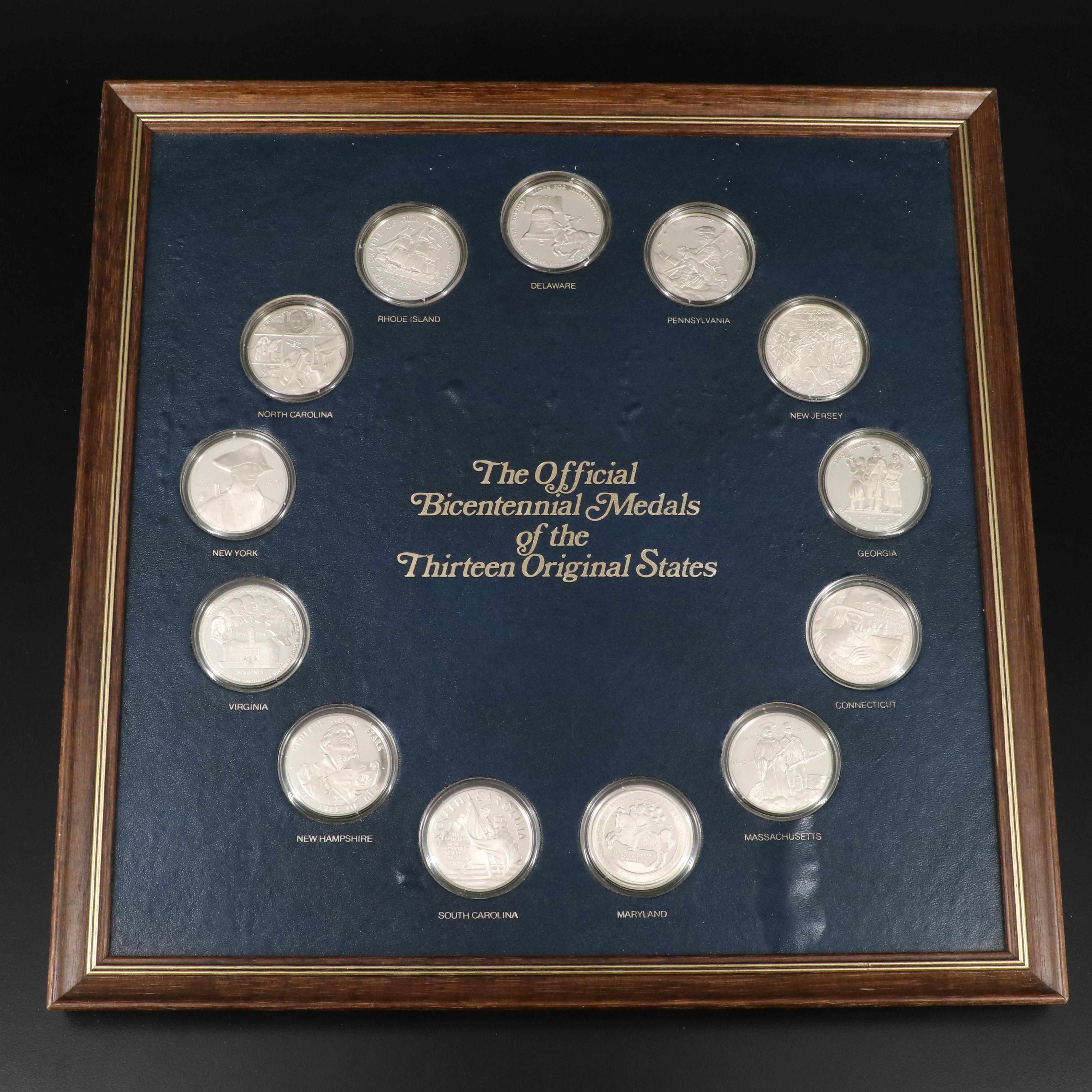 "The Official Bicentennial Medals of the Thirteen Original Colonies" Silver Set