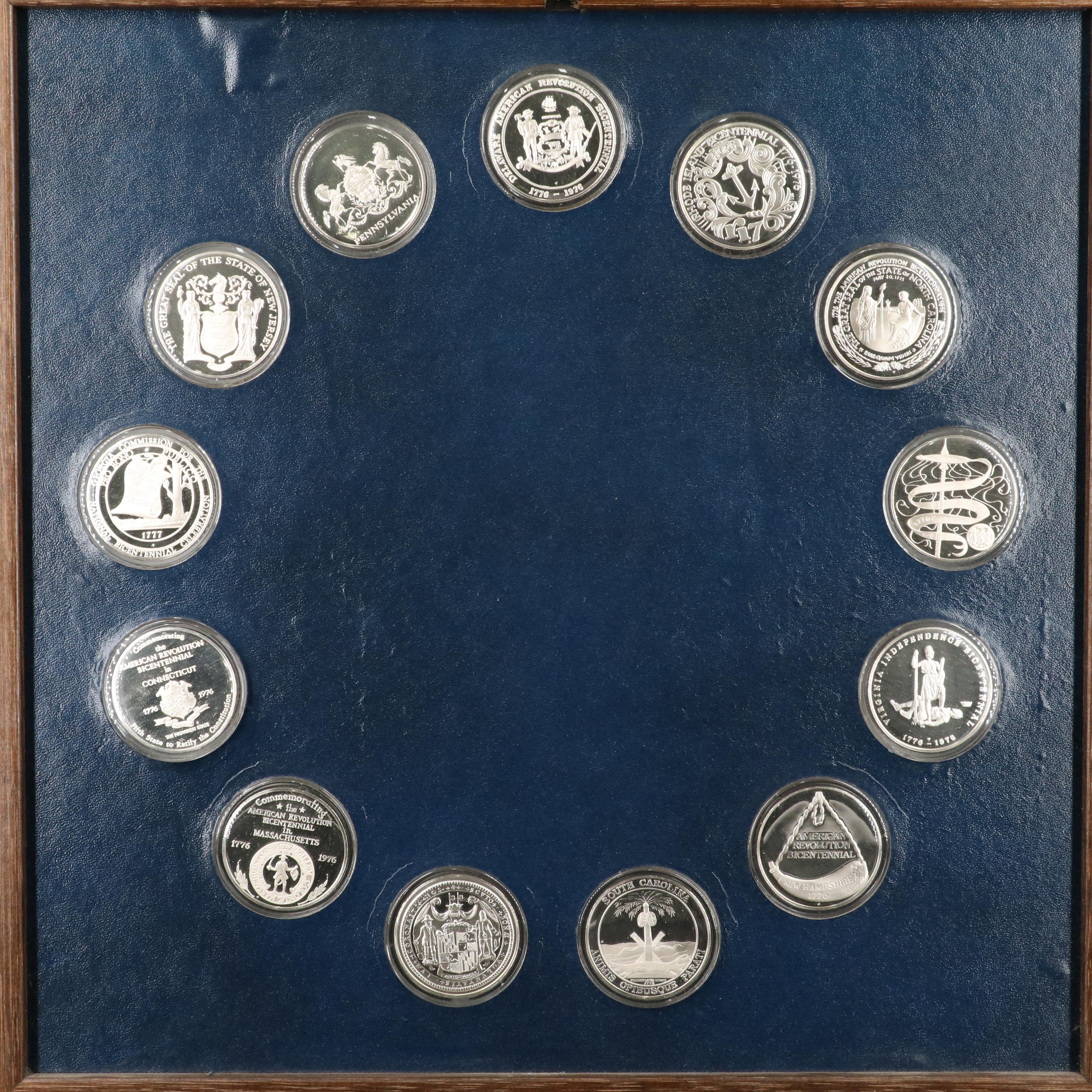 "The Official Bicentennial Medals of the Thirteen Original Colonies" Silver Set