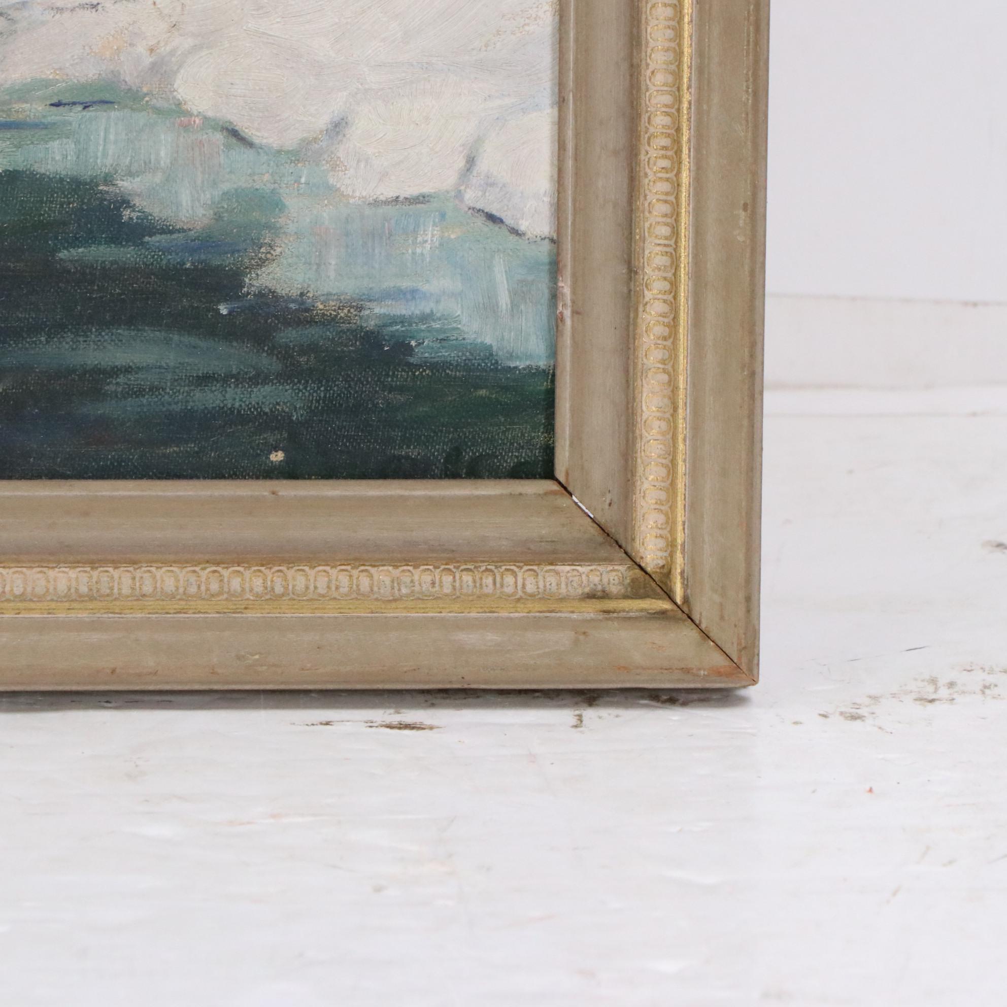 Modernist Oil Painting of Wintry Landscape, Early–Mid 20th Century