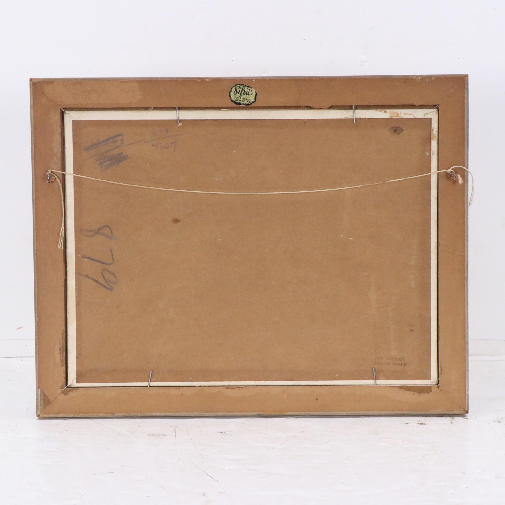 Modernist Oil Painting of Wintry Landscape, Early–Mid 20th Century