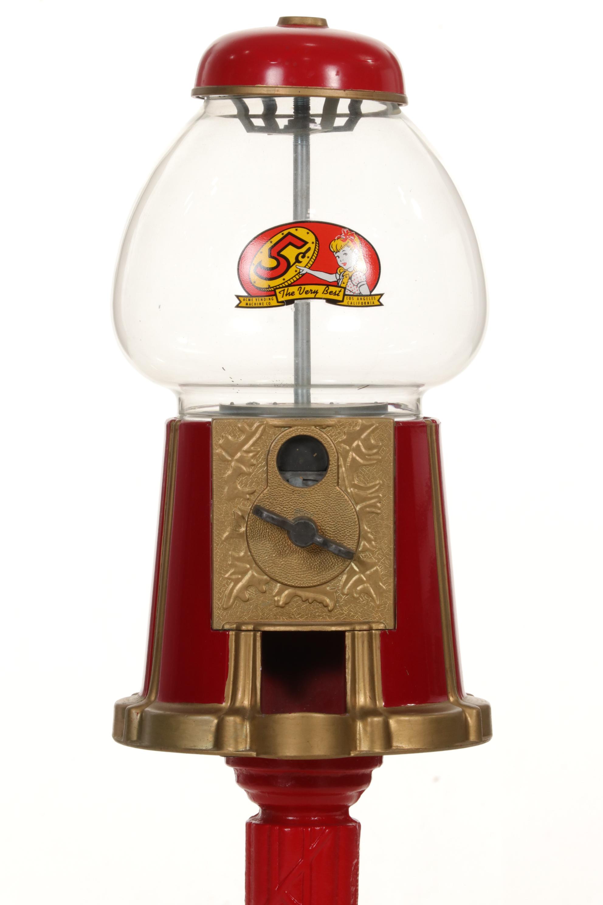 Gumball Dispenser with Cast Iron Stand