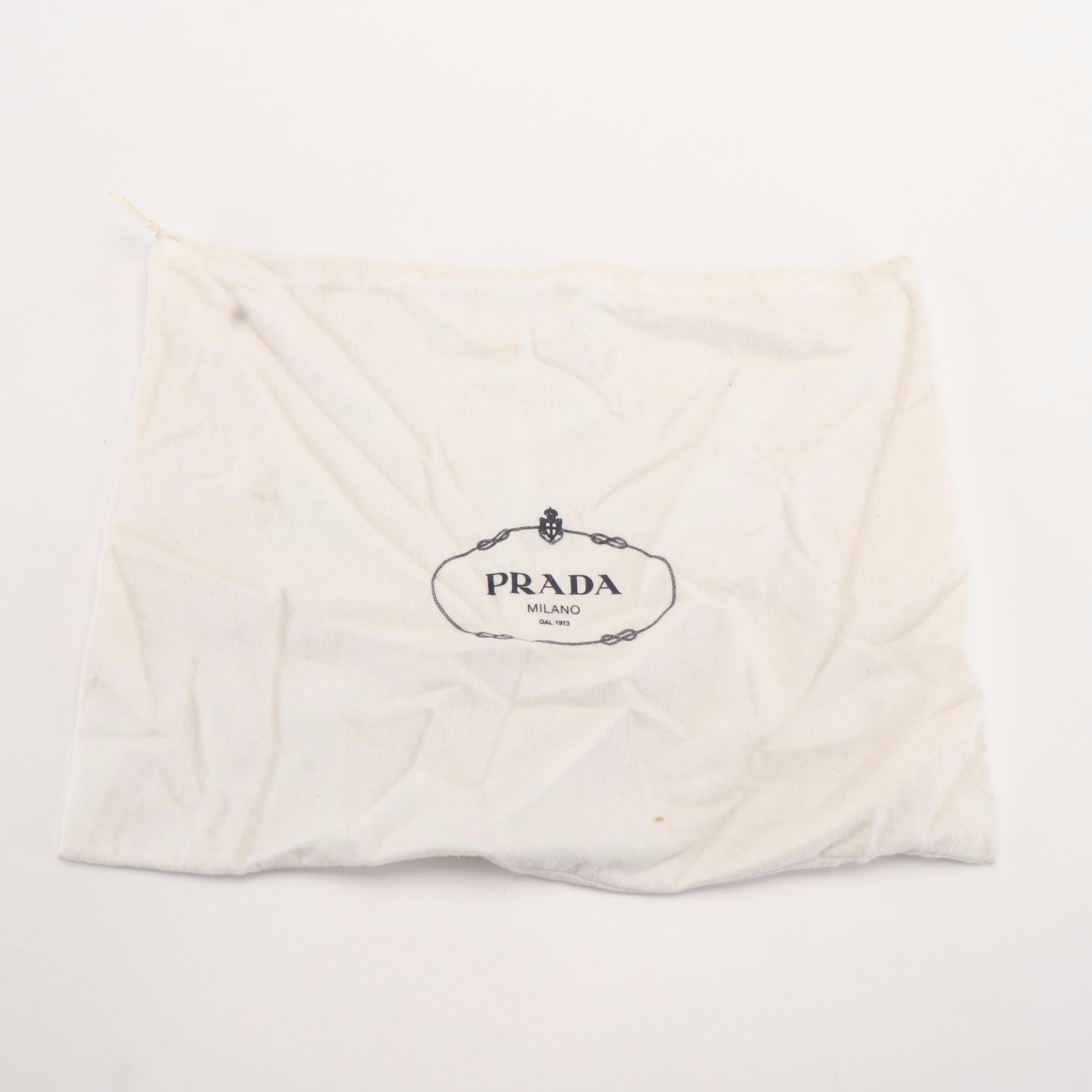 Prada Beige Pebbled Leather Cervo Bowler Satchel