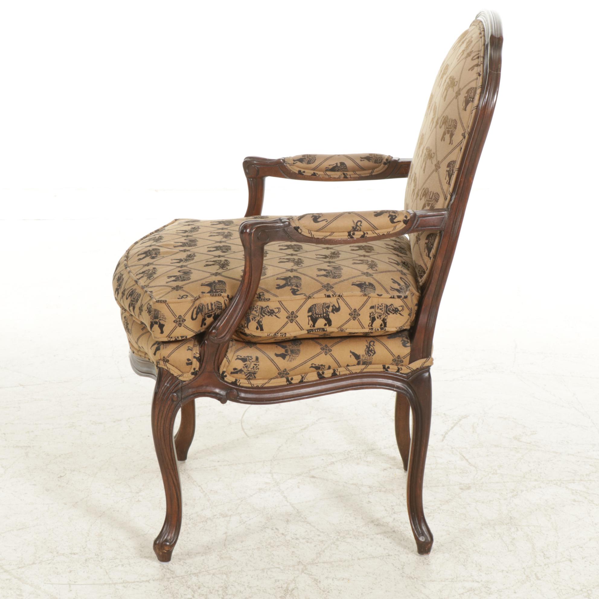 Louis XV Style Mahogany Armchair, Mid to Late 20th Century