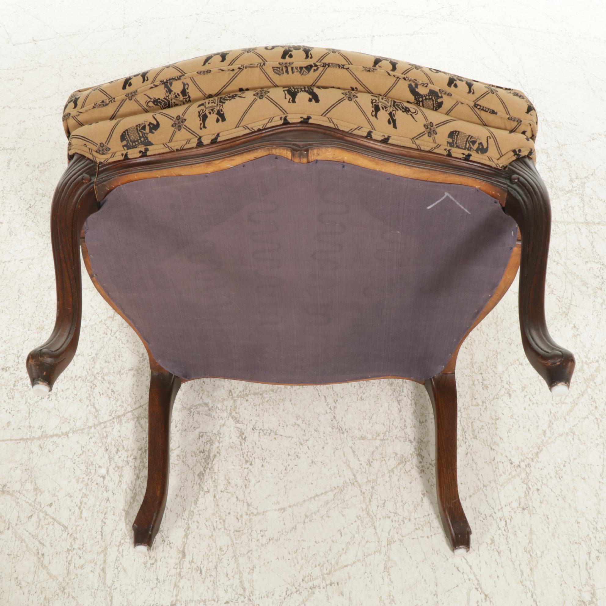 Louis XV Style Mahogany Armchair, Mid to Late 20th Century