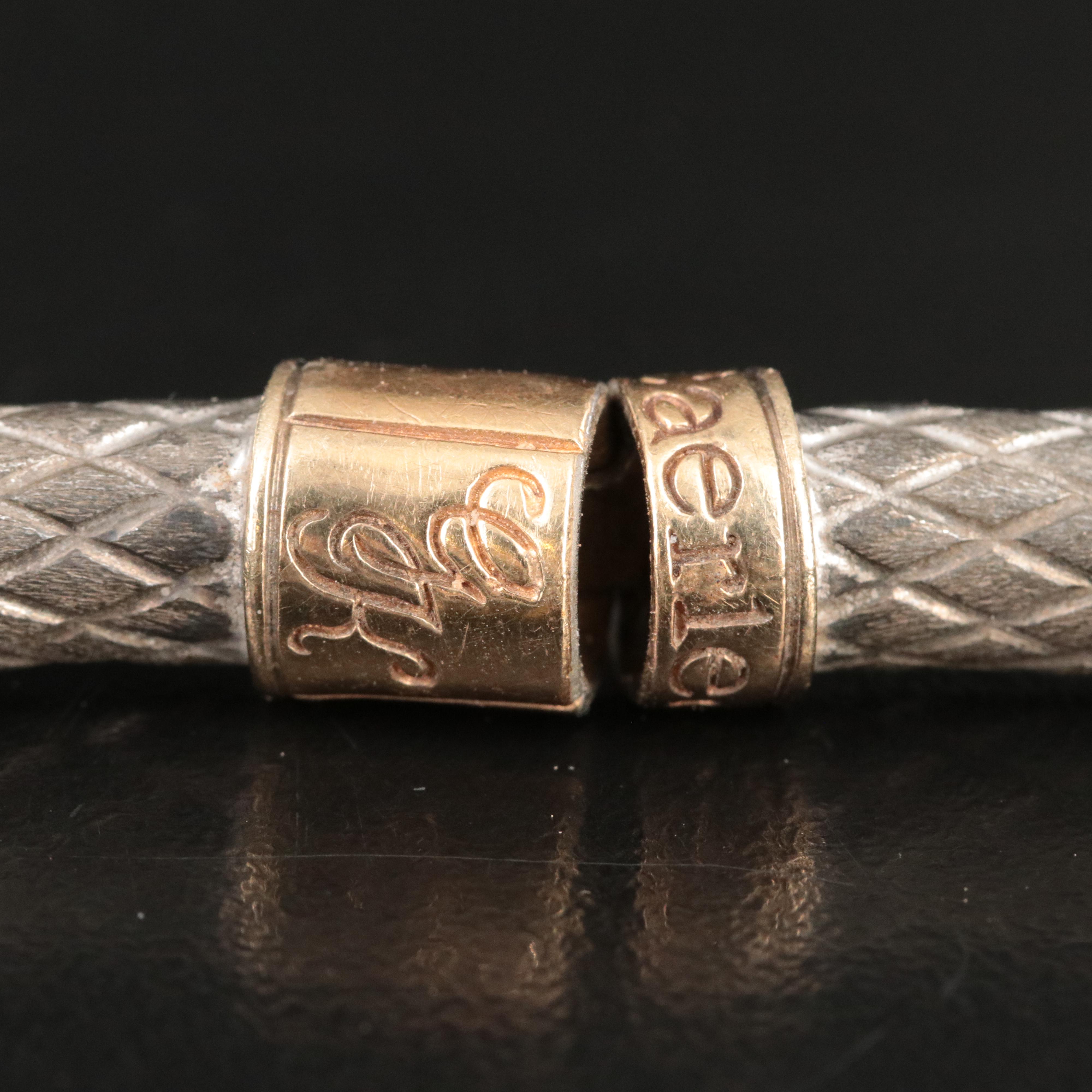 Goldman Kolber Caerleon Ceres Sterling, 14K and CZ Hinged Bracelet