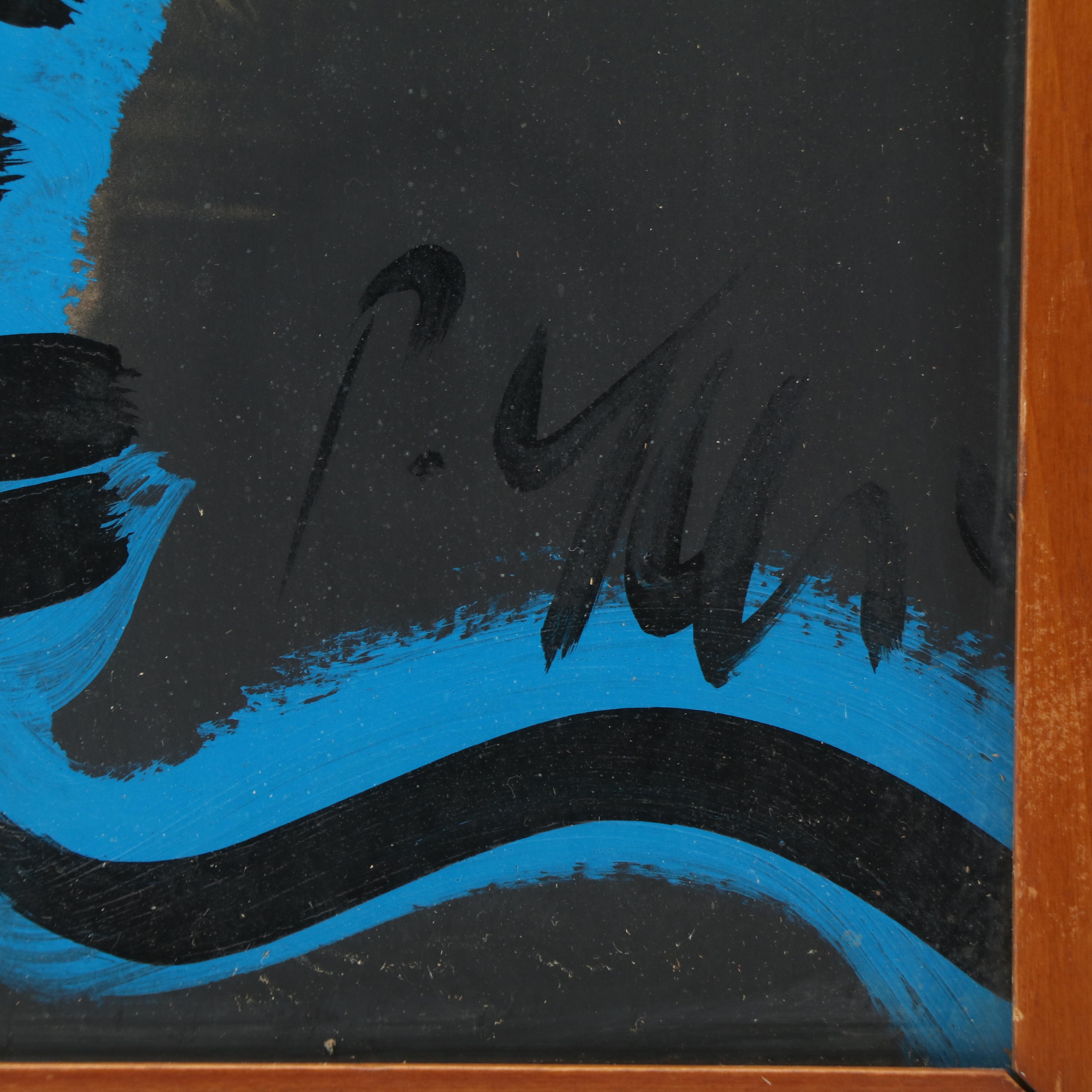 Peter Keil Abstract Acrylic Portrait Over Halftone of Lions