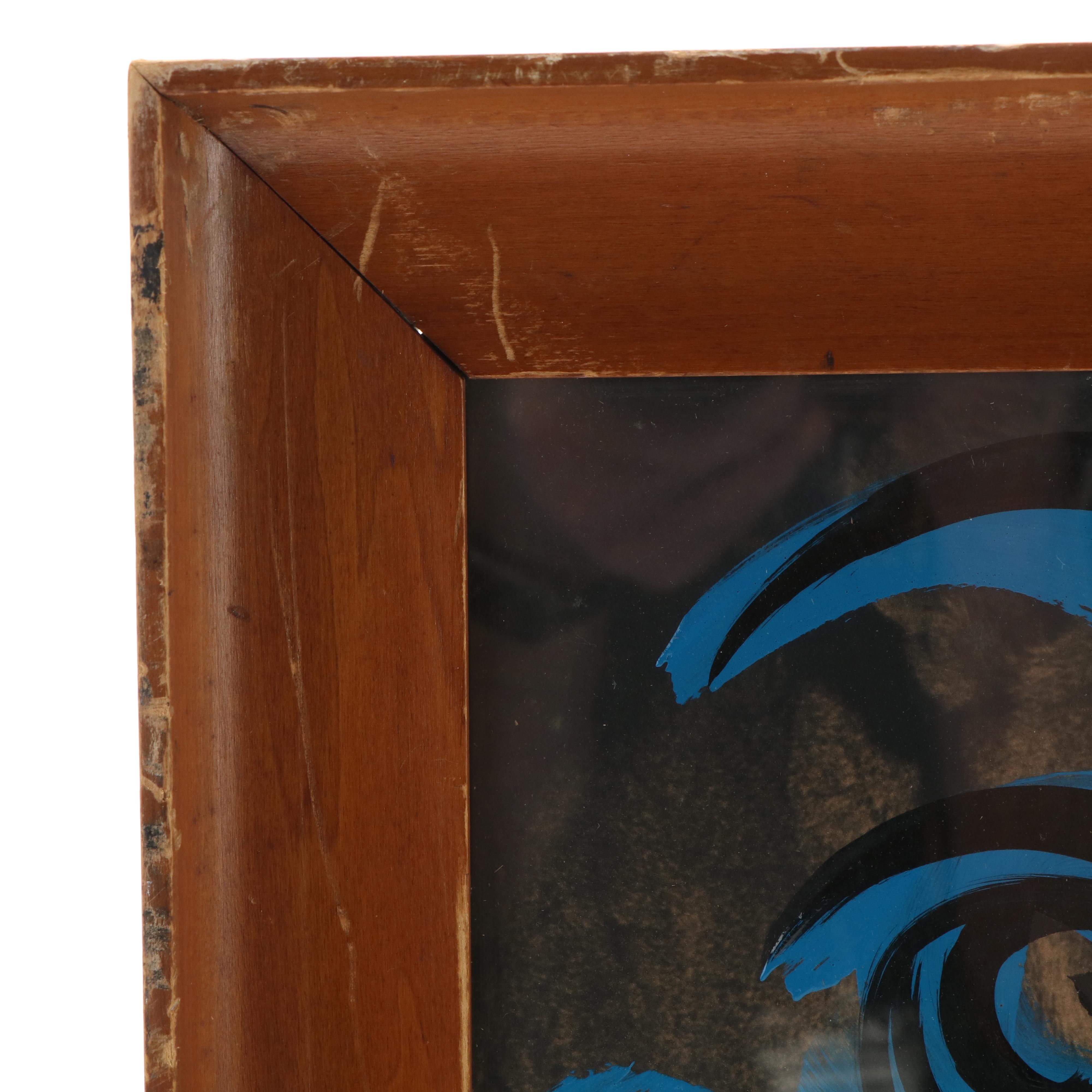 Peter Keil Abstract Acrylic Portrait Over Halftone of Lions