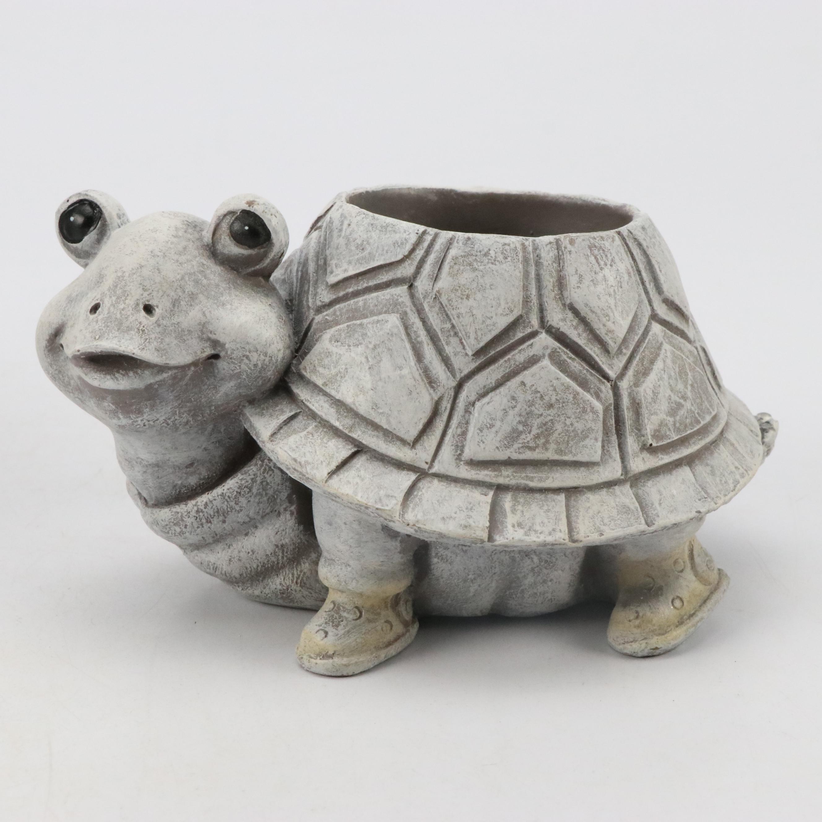 Roman Faux Concrete Hedgehog, Turtle and Puppy Planters