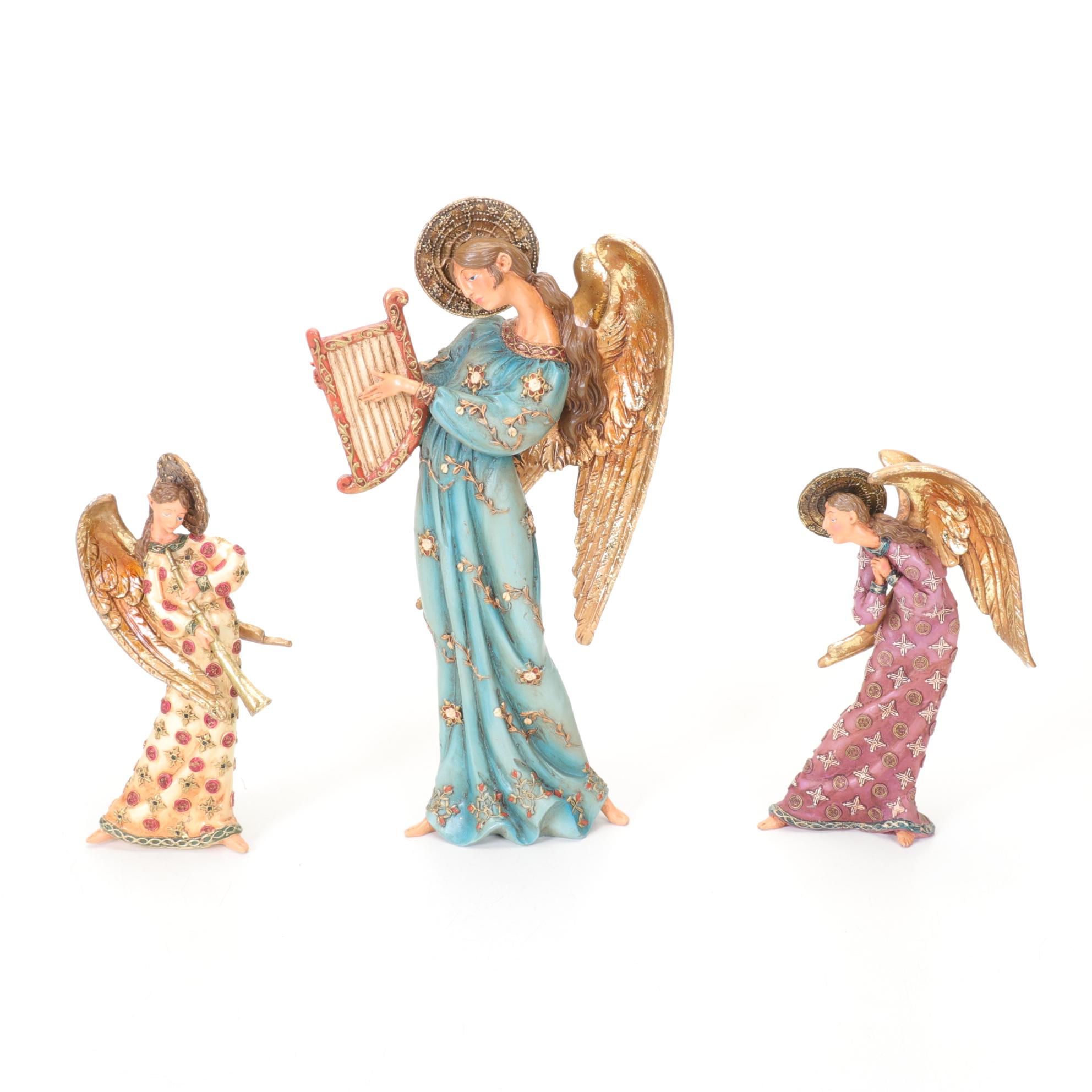 Gold Glitter Angel Ornaments and Figurines