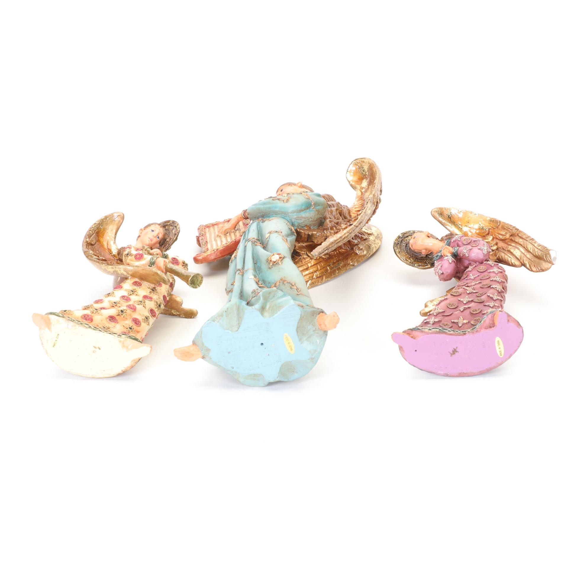 Gold Glitter Angel Ornaments and Figurines