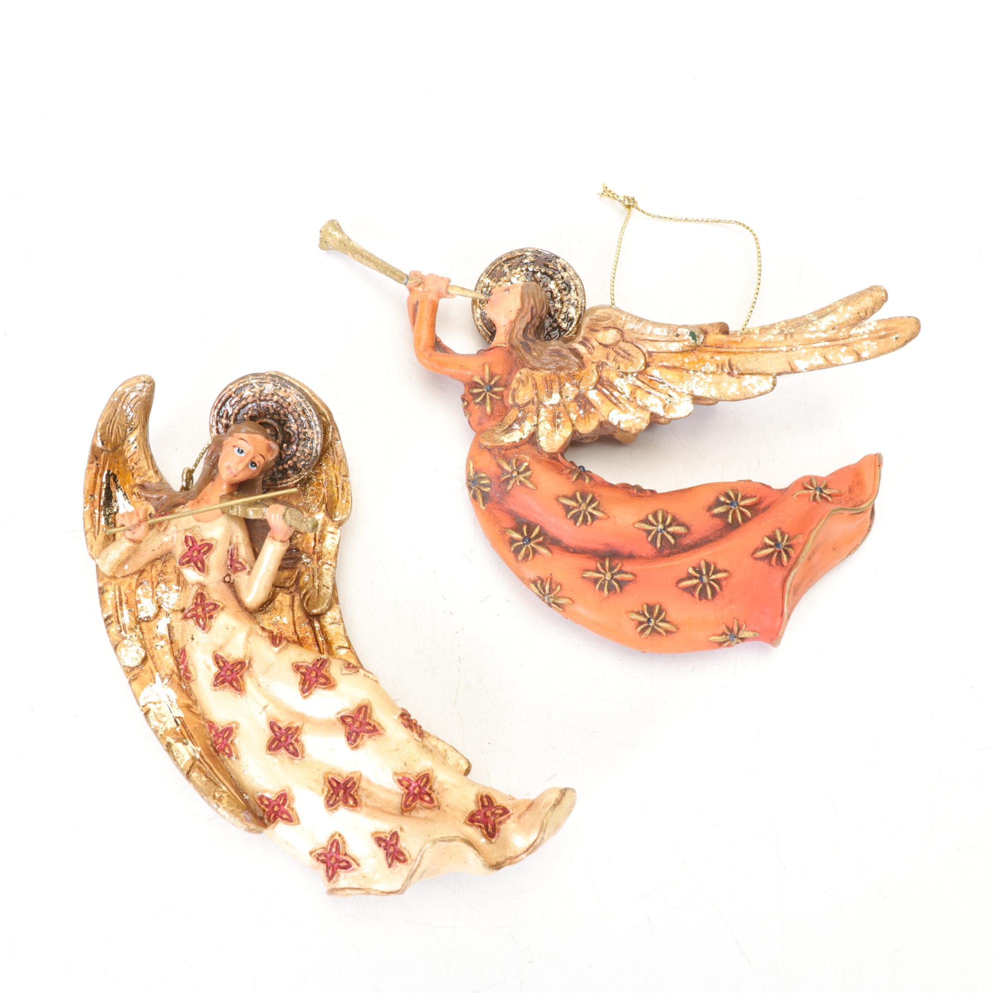 Gold Glitter Angel Ornaments and Figurines
