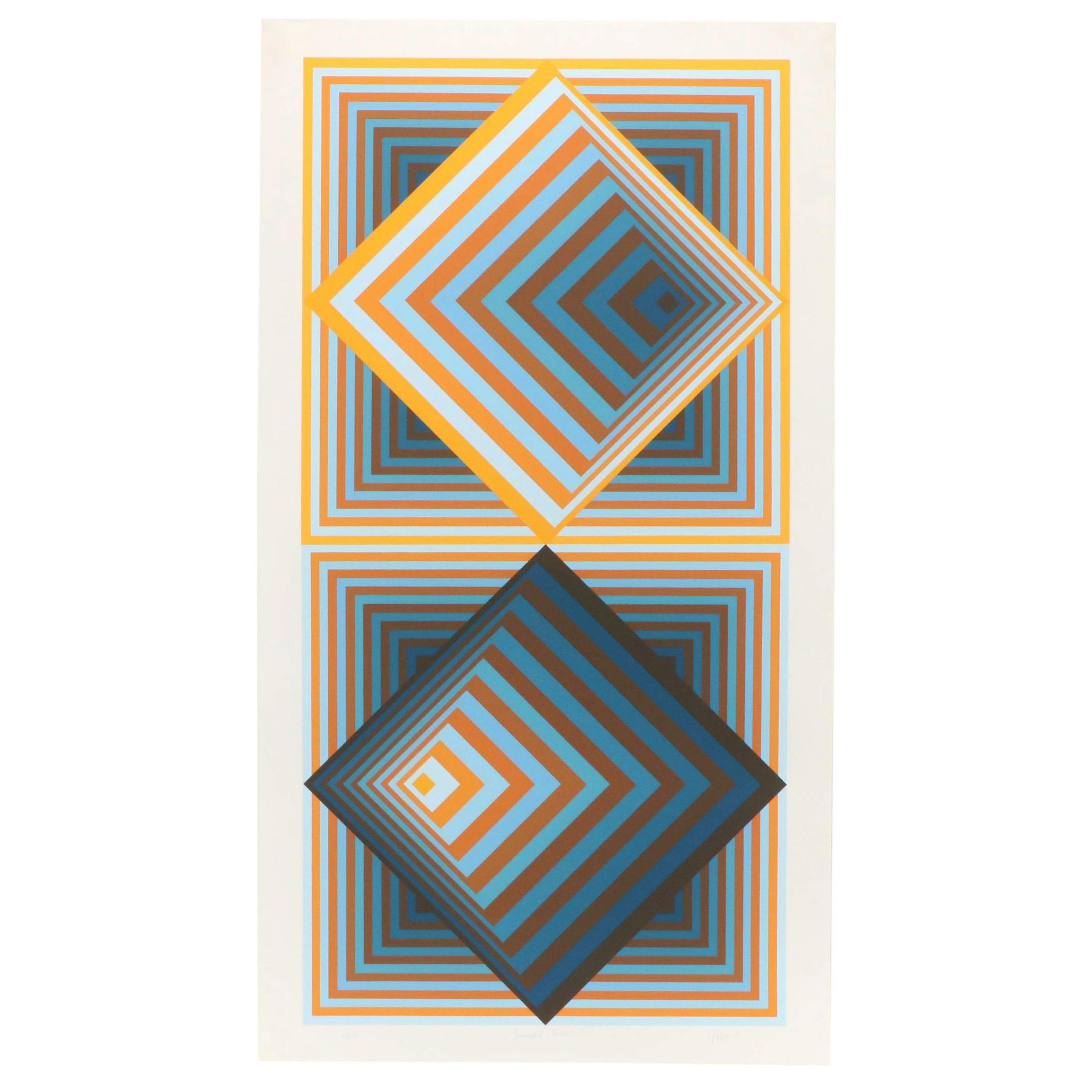 Jürgen Peters Op Art Serigraph "Pyramidal Contrast," 1981