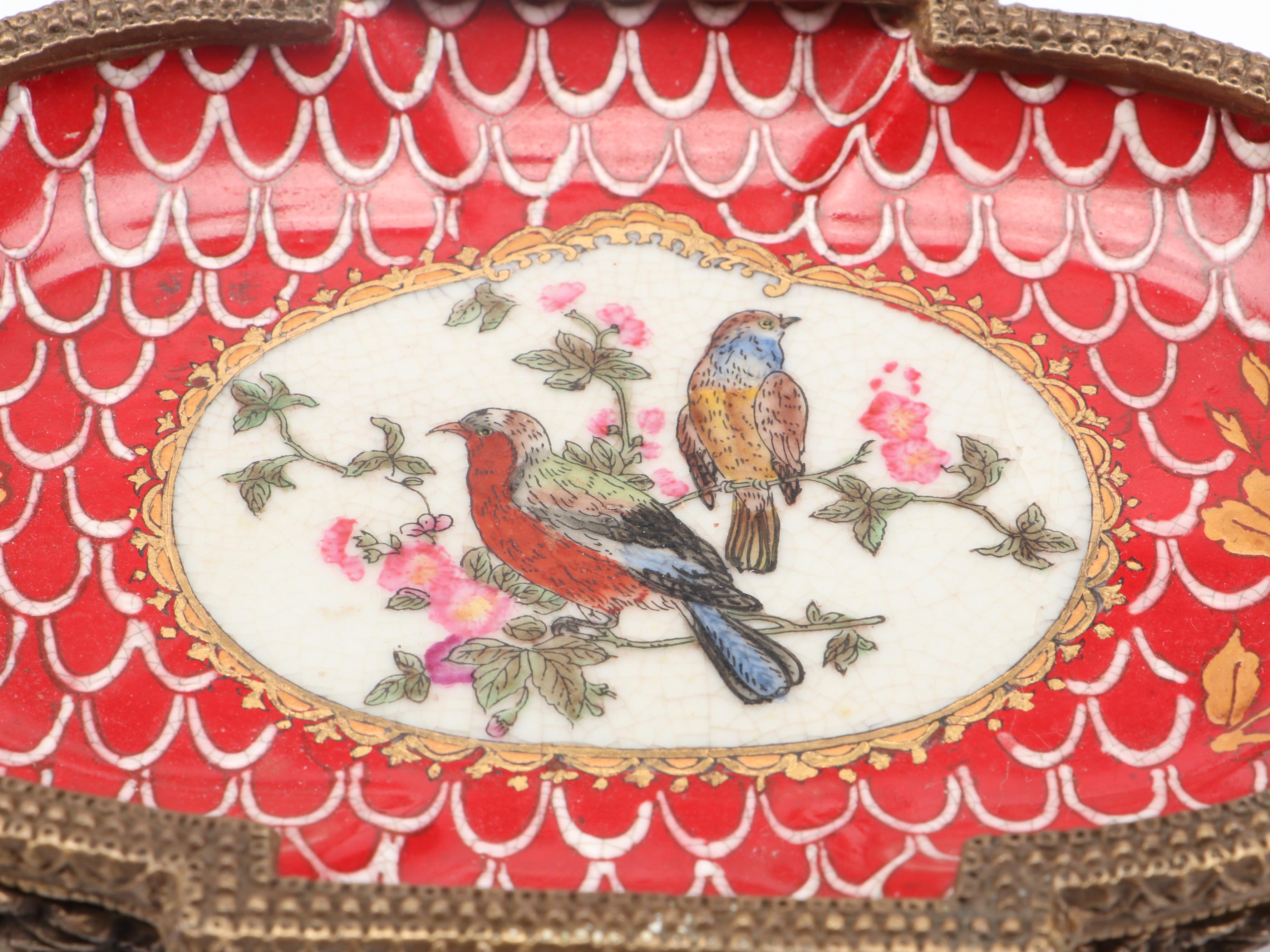 Wong Li Porcelain Ormolu Mount Tray, Toleware Candlestick Lamps, Coat Hooks