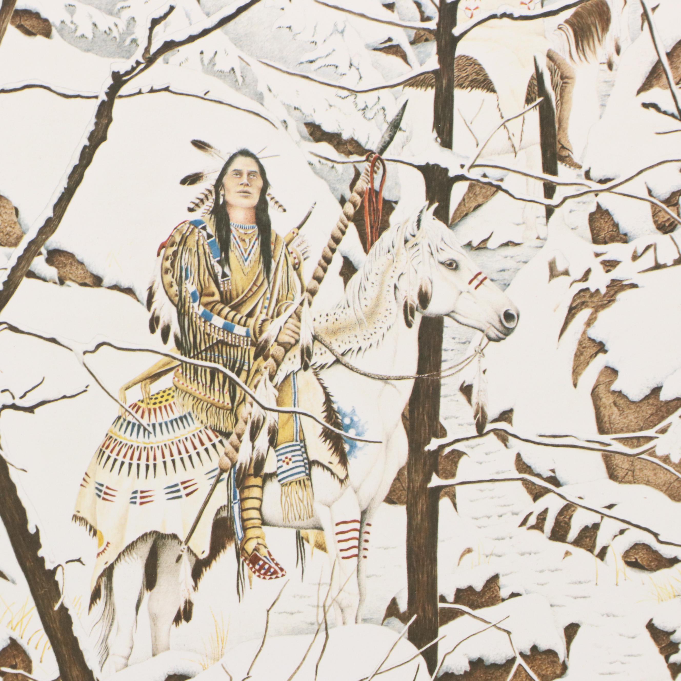 Diana Casey Offset Lithograph "On Eagles' Wings," 1992