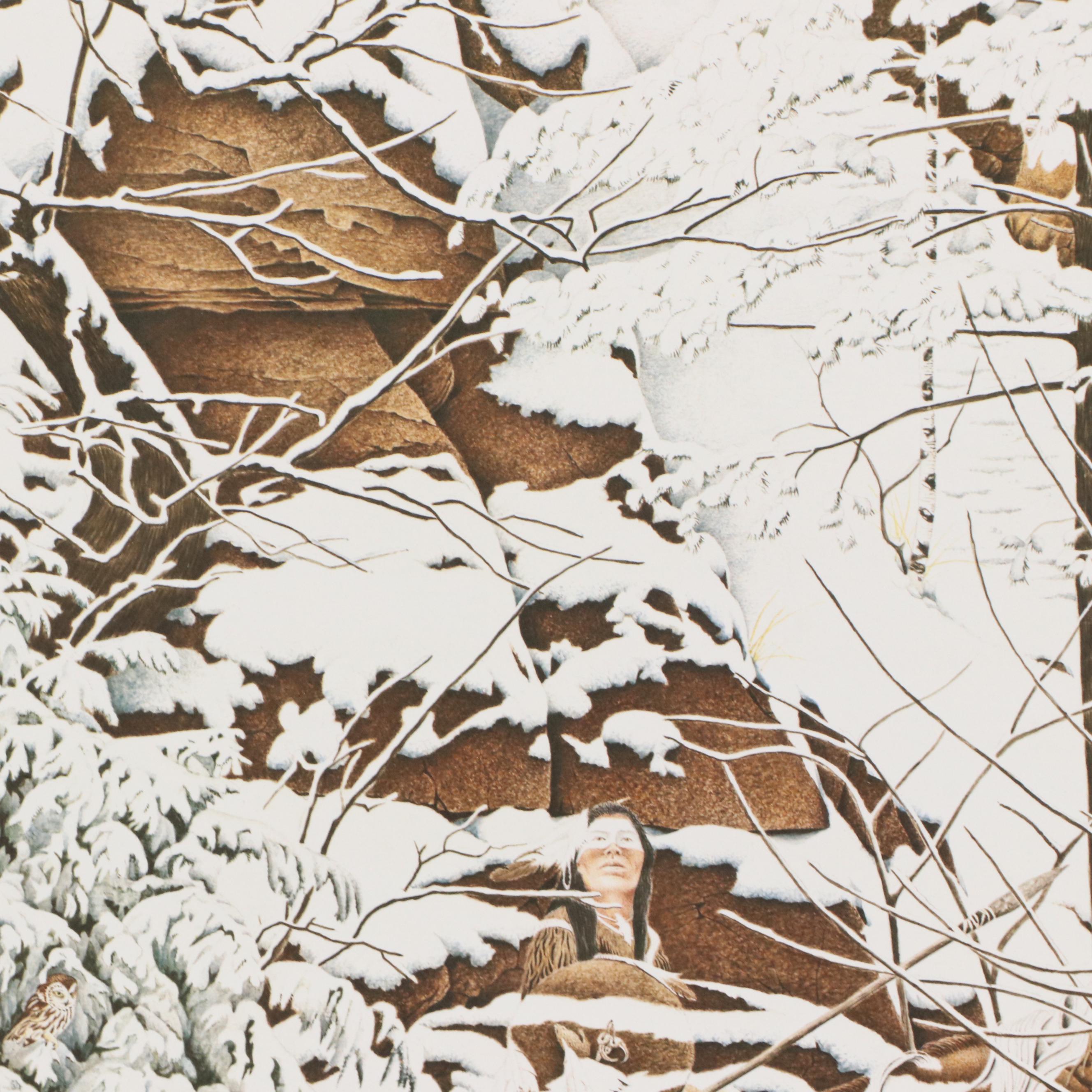 Diana Casey Offset Lithograph "On Eagles' Wings," 1992