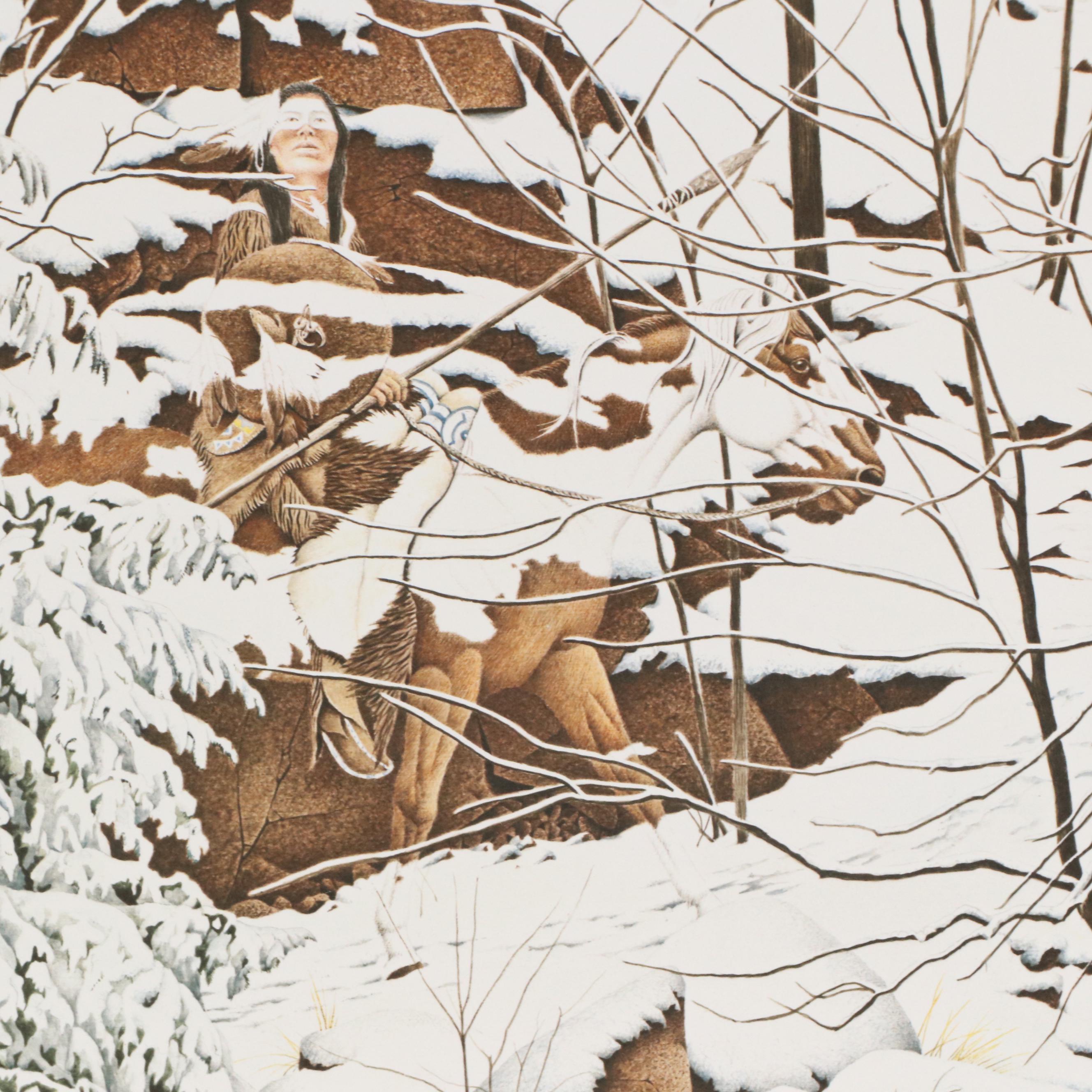 Diana Casey Offset Lithograph "On Eagles' Wings," 1992