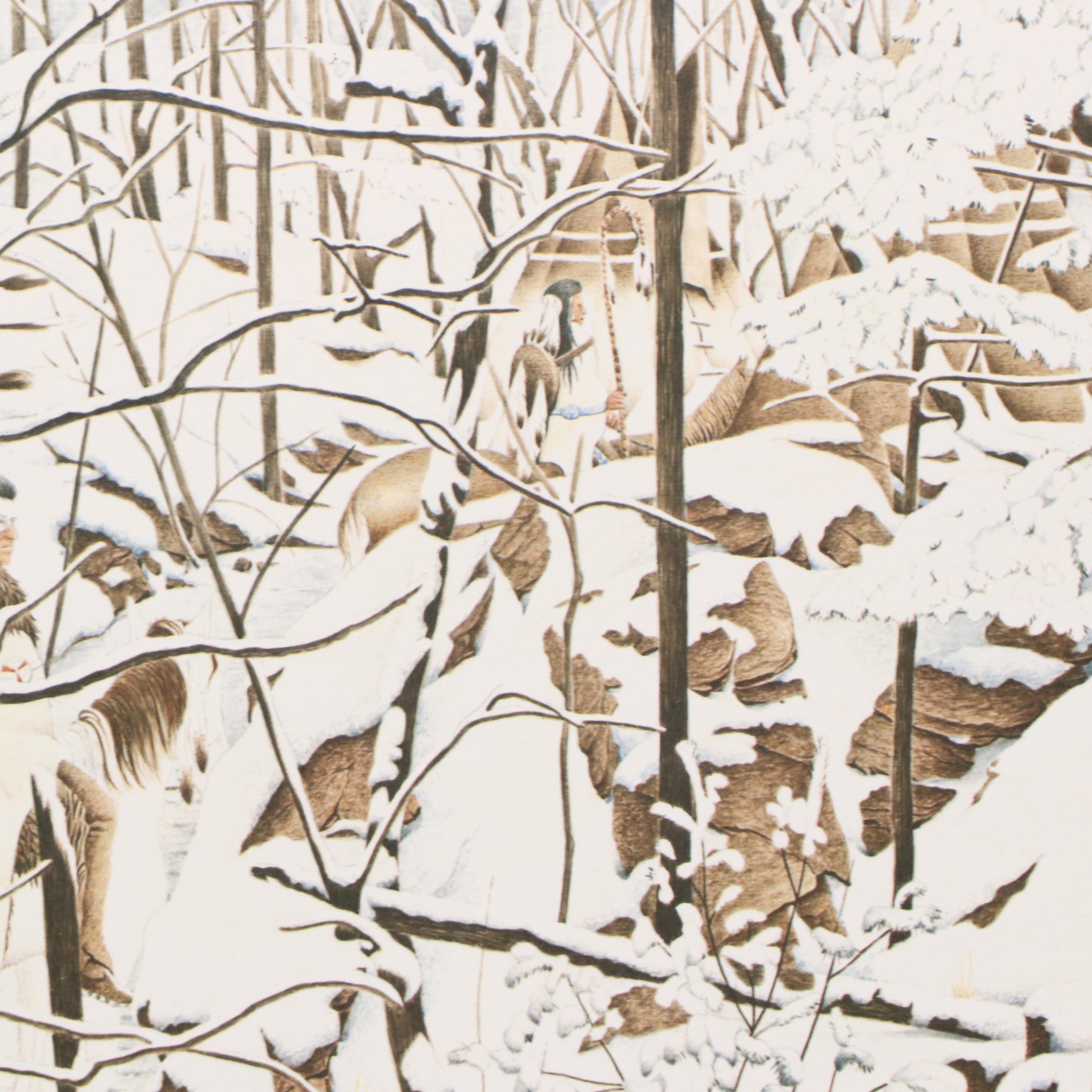 Diana Casey Offset Lithograph "On Eagles' Wings," 1992