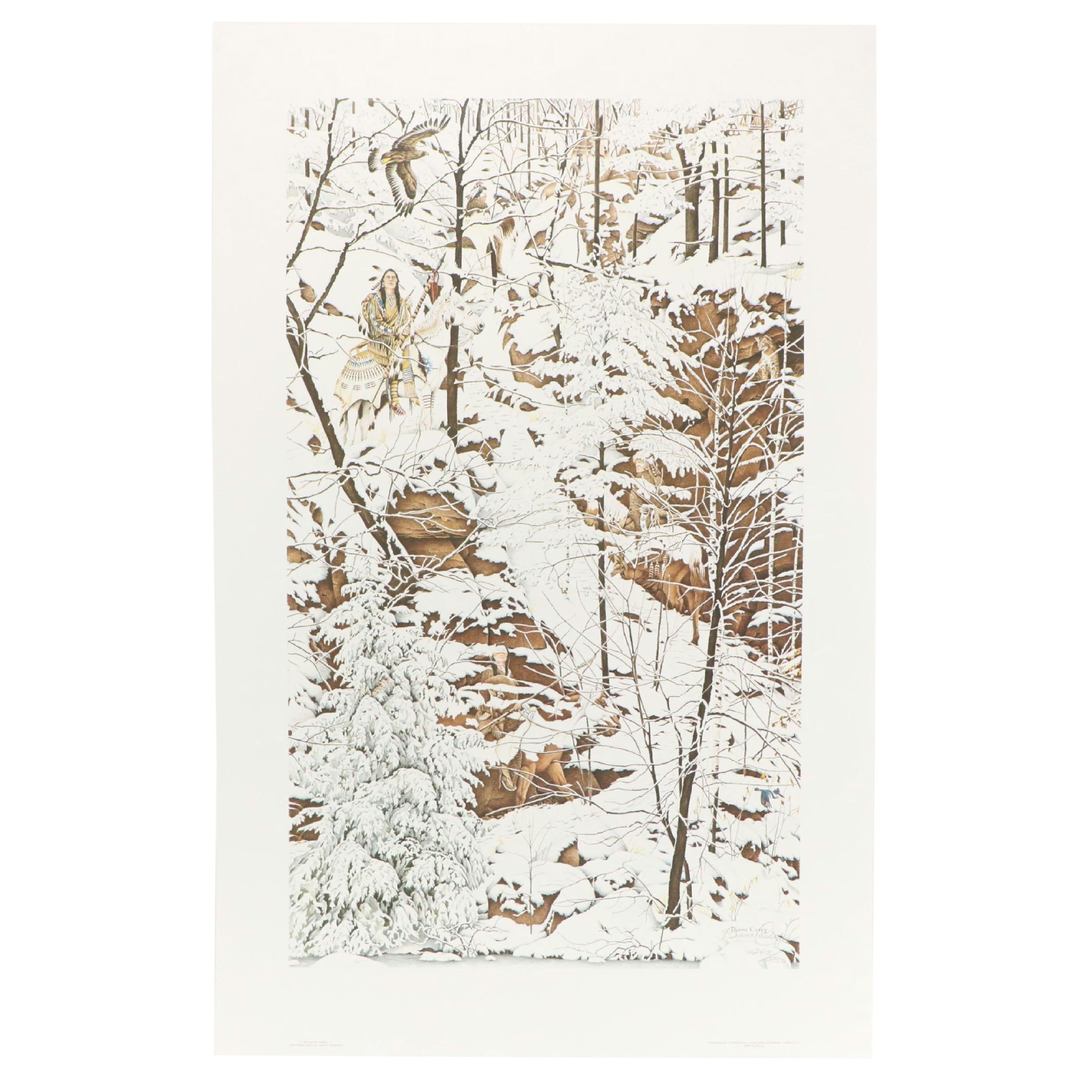 Diana Casey Offset Lithograph "On Eagles' Wings," 1992