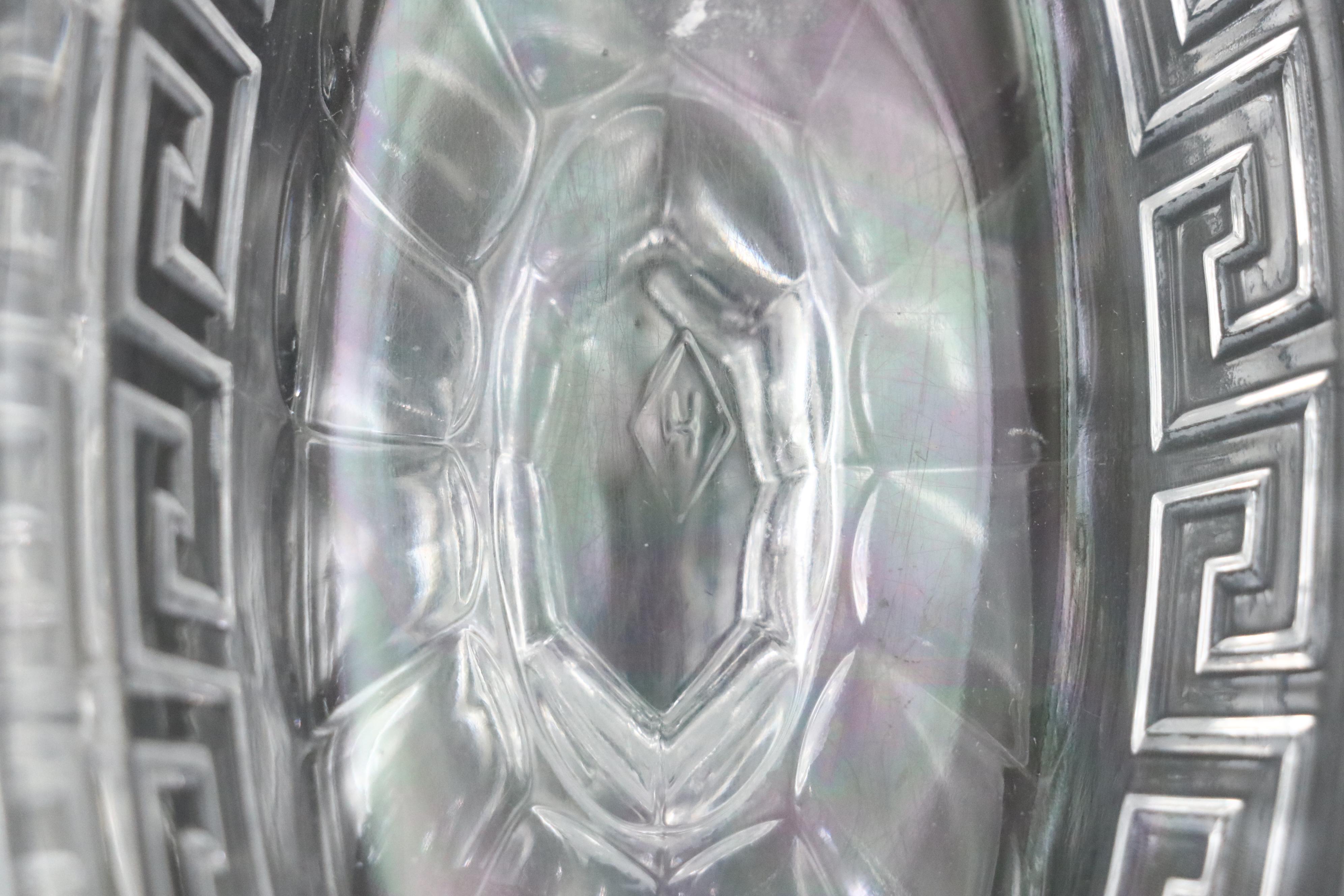 Heisey "Greek Key"  Almond Shaped Compotes and Serving Bowl, 1912-1938