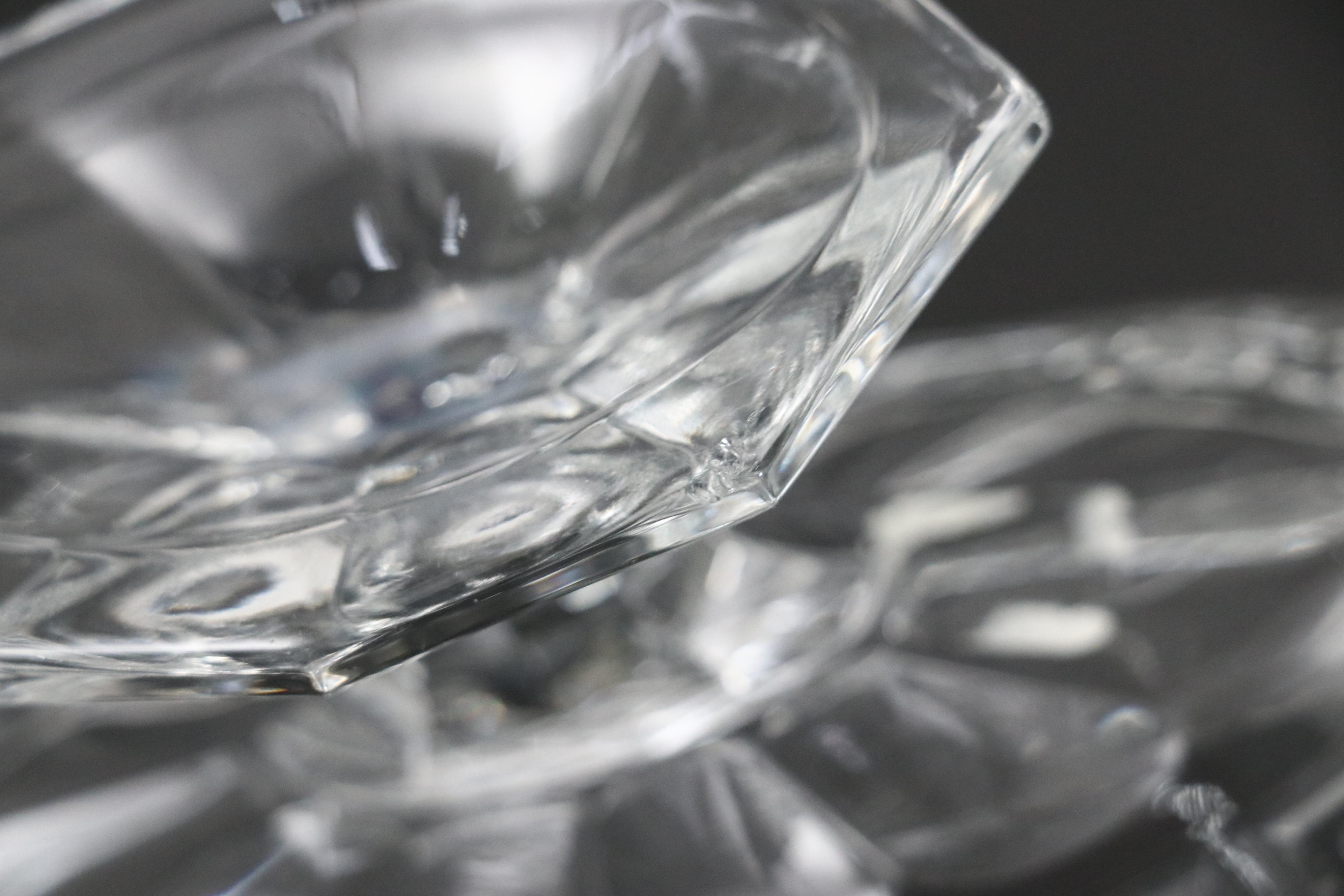Heisey "Greek Key"  Almond Shaped Compotes and Serving Bowl, 1912-1938