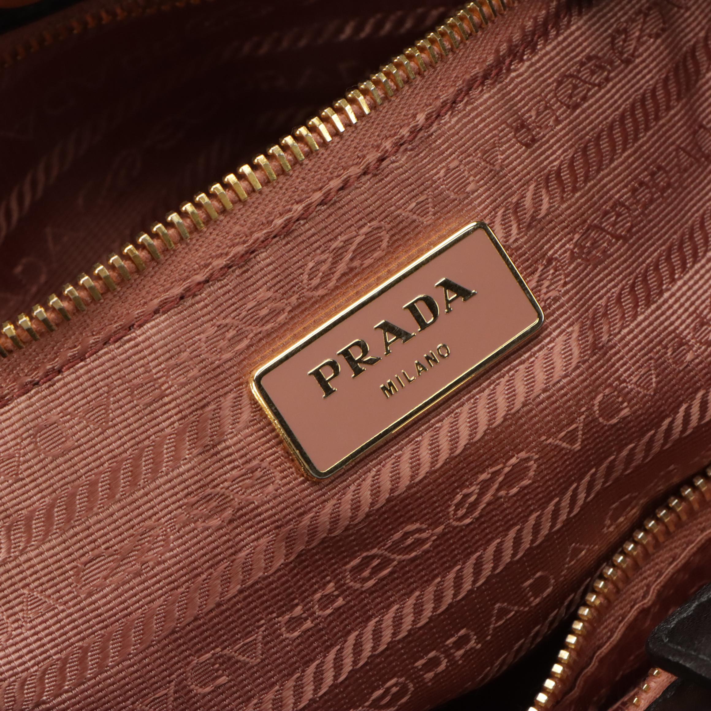 Prada Fiocco Bow Top Handle Tote in Black Tessuto Nylon