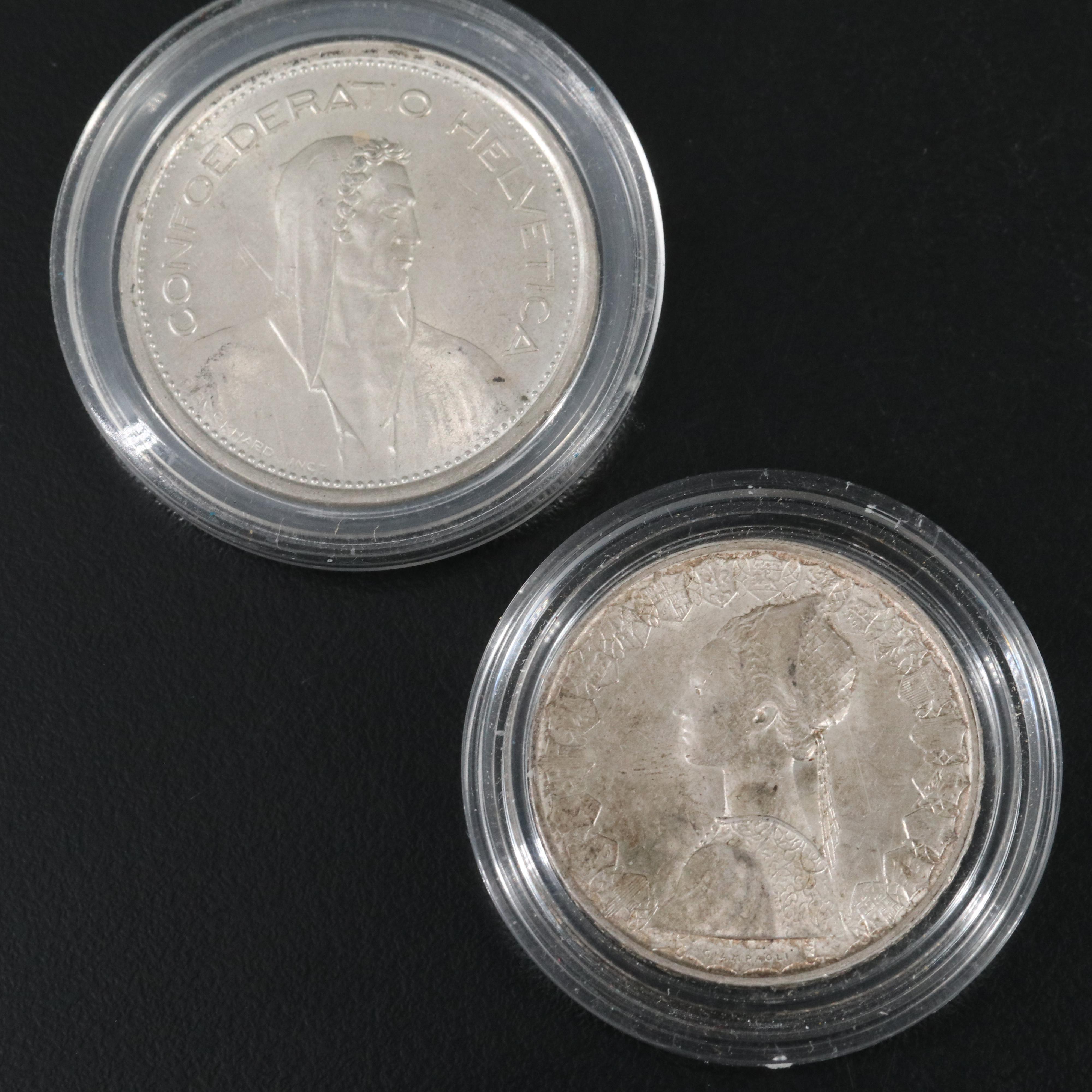Group of Seven Modern European Silver Coins