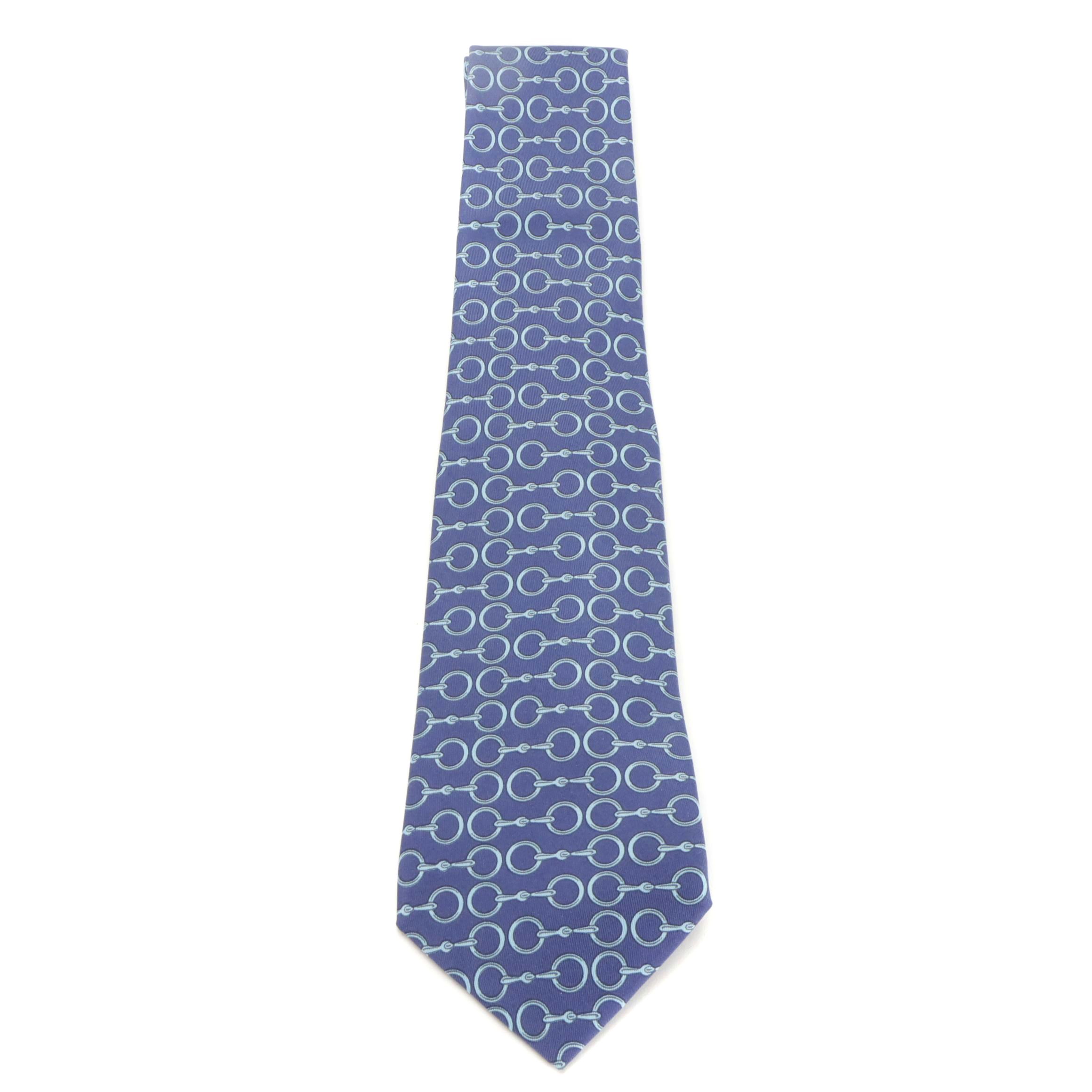 Hermès Horsebit Pattern 624 TA Necktie in Silk Twill