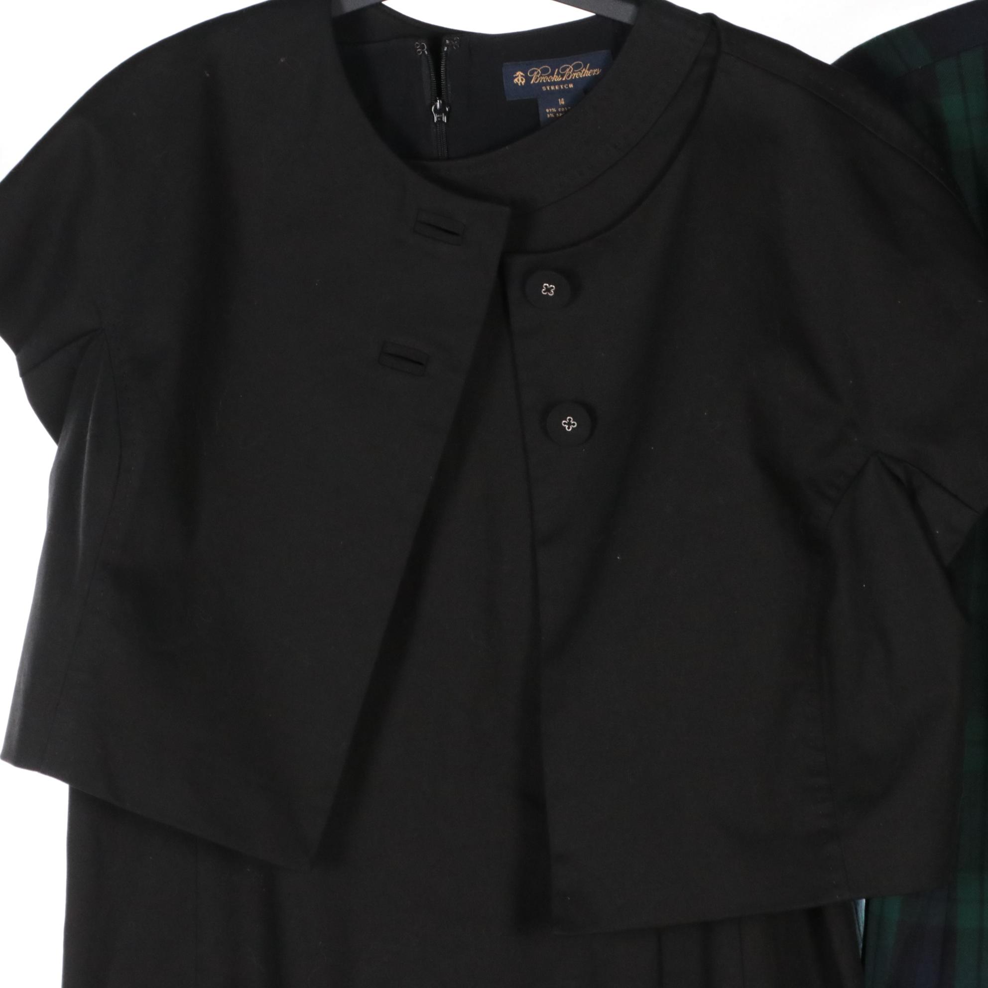 Brooks Brothers Tartan Plaid Wool Dress Coat and Two-Piece Dress Set