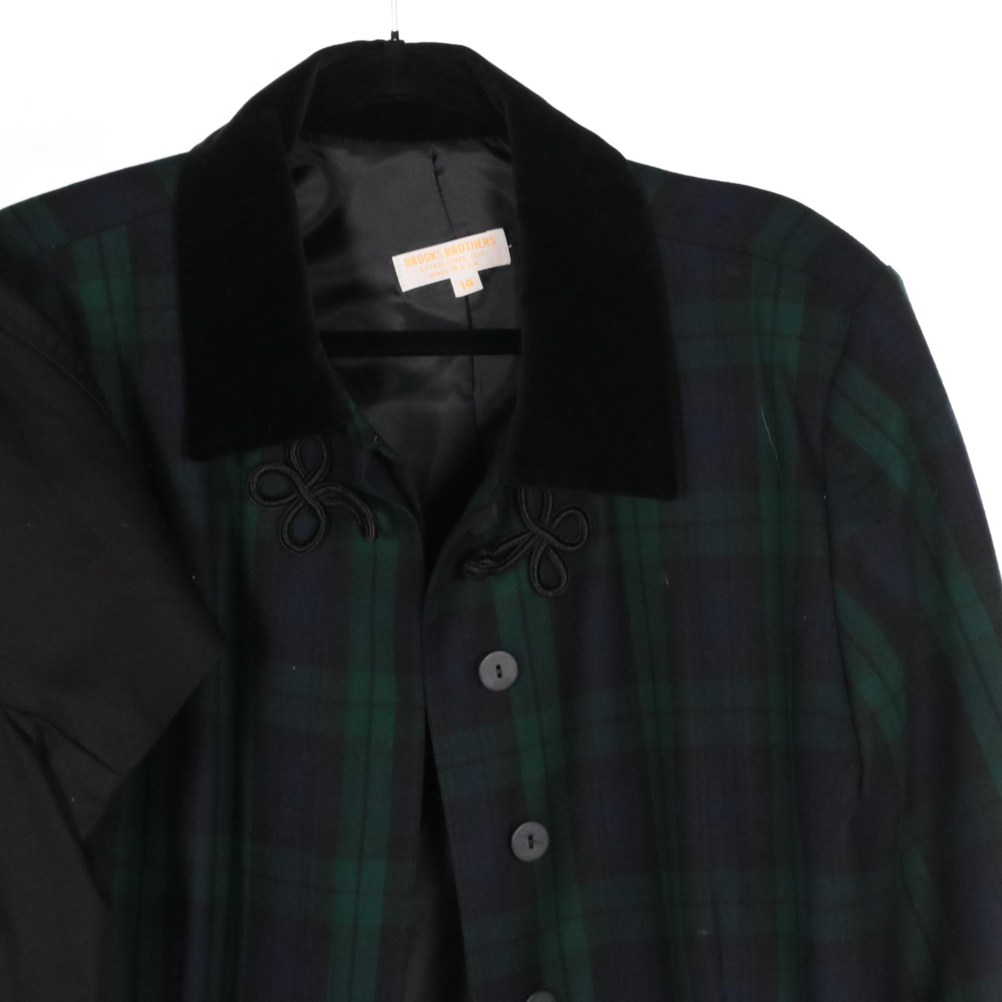 Brooks Brothers Tartan Plaid Wool Dress Coat and Two-Piece Dress Set