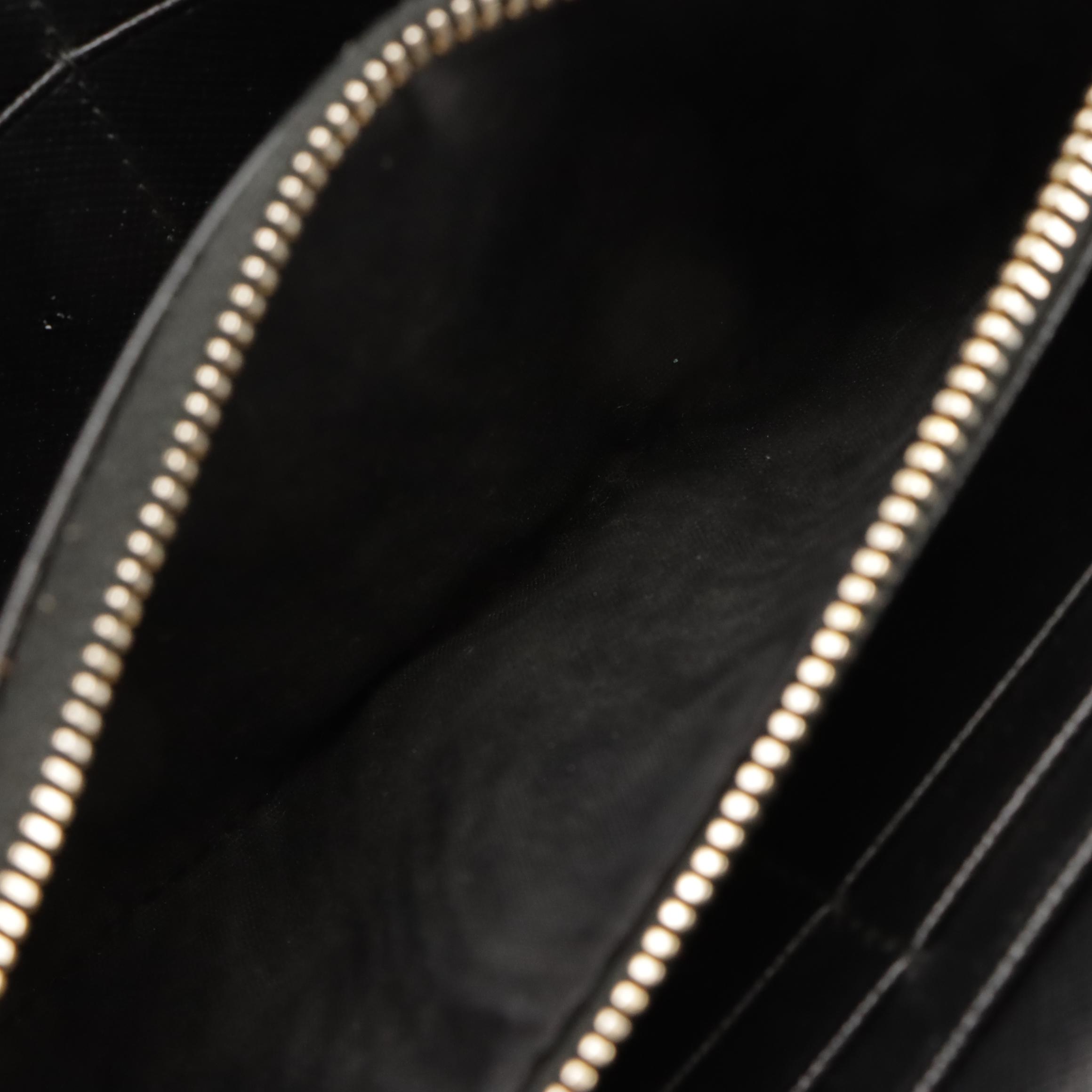 Prada Black Saffiano Zip-Around Wallet