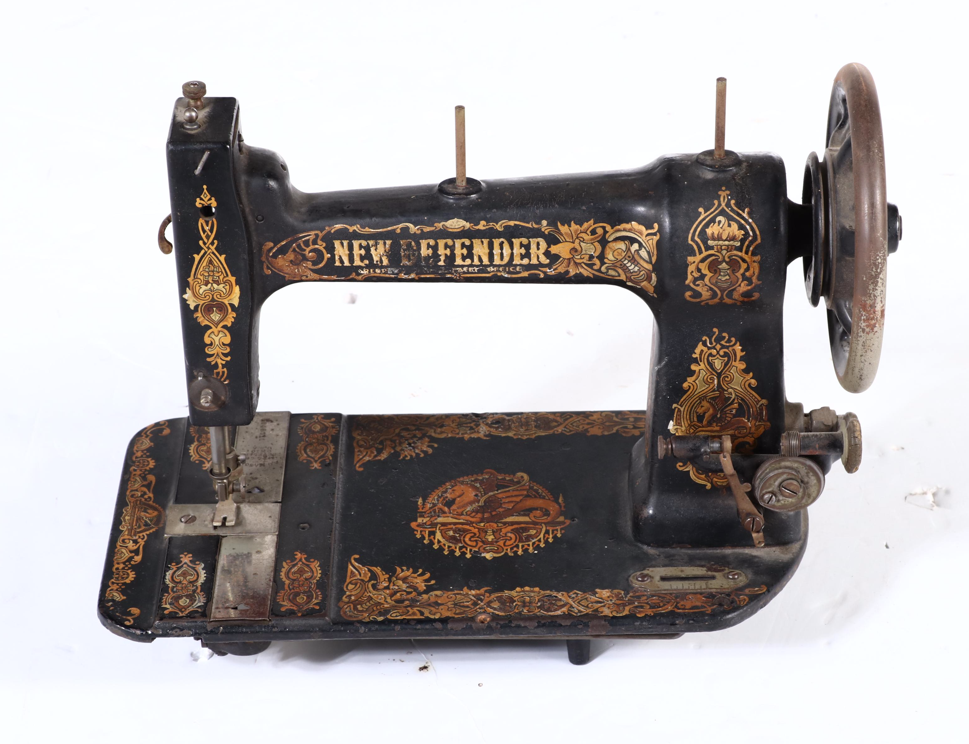 A.G. Mason "New Defender" Antique Cast Iron Sewing Machine, Circa 1906-1916