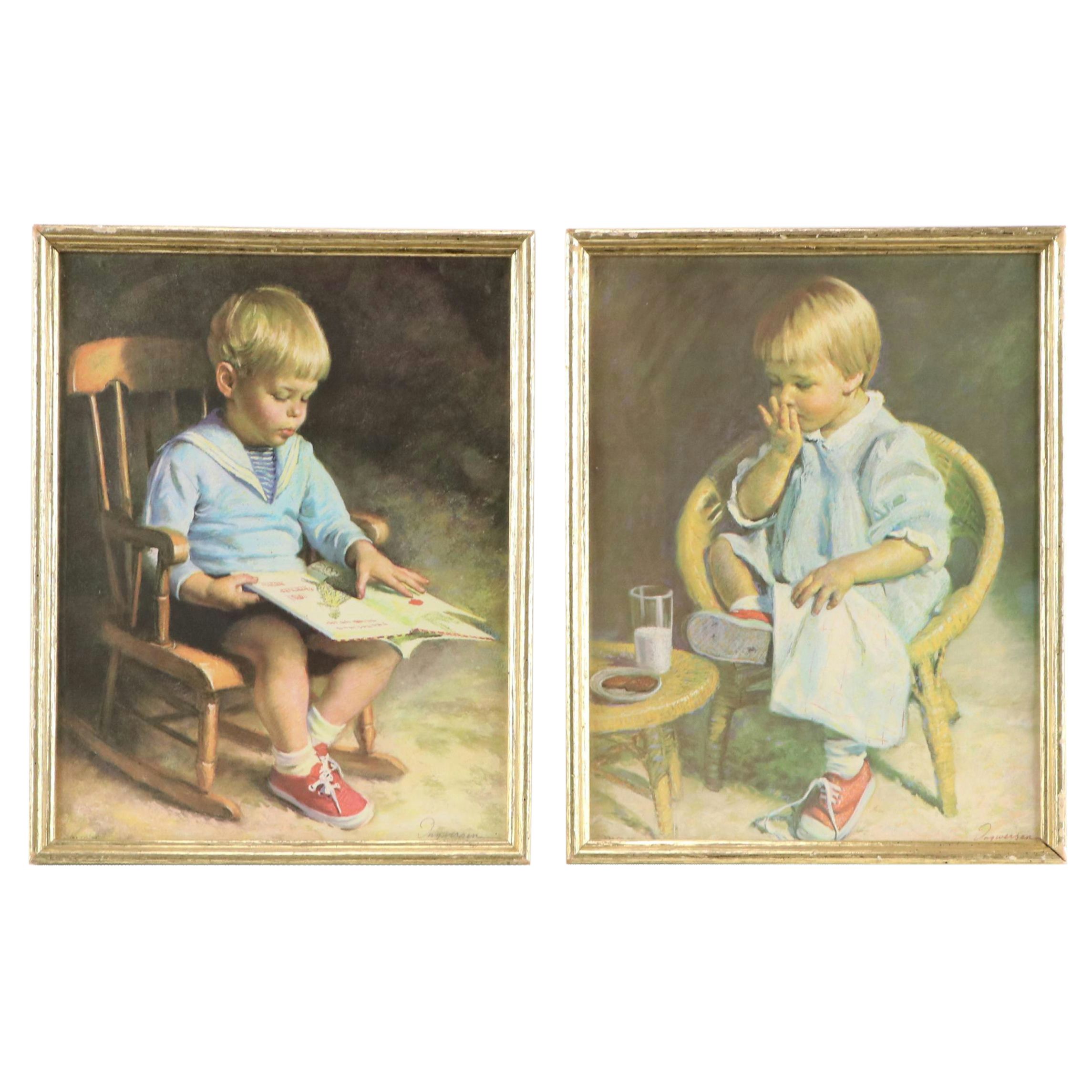 Offset Lithographs After Jim Ingwersen "Gretchen Girl" and "Gary Boy"