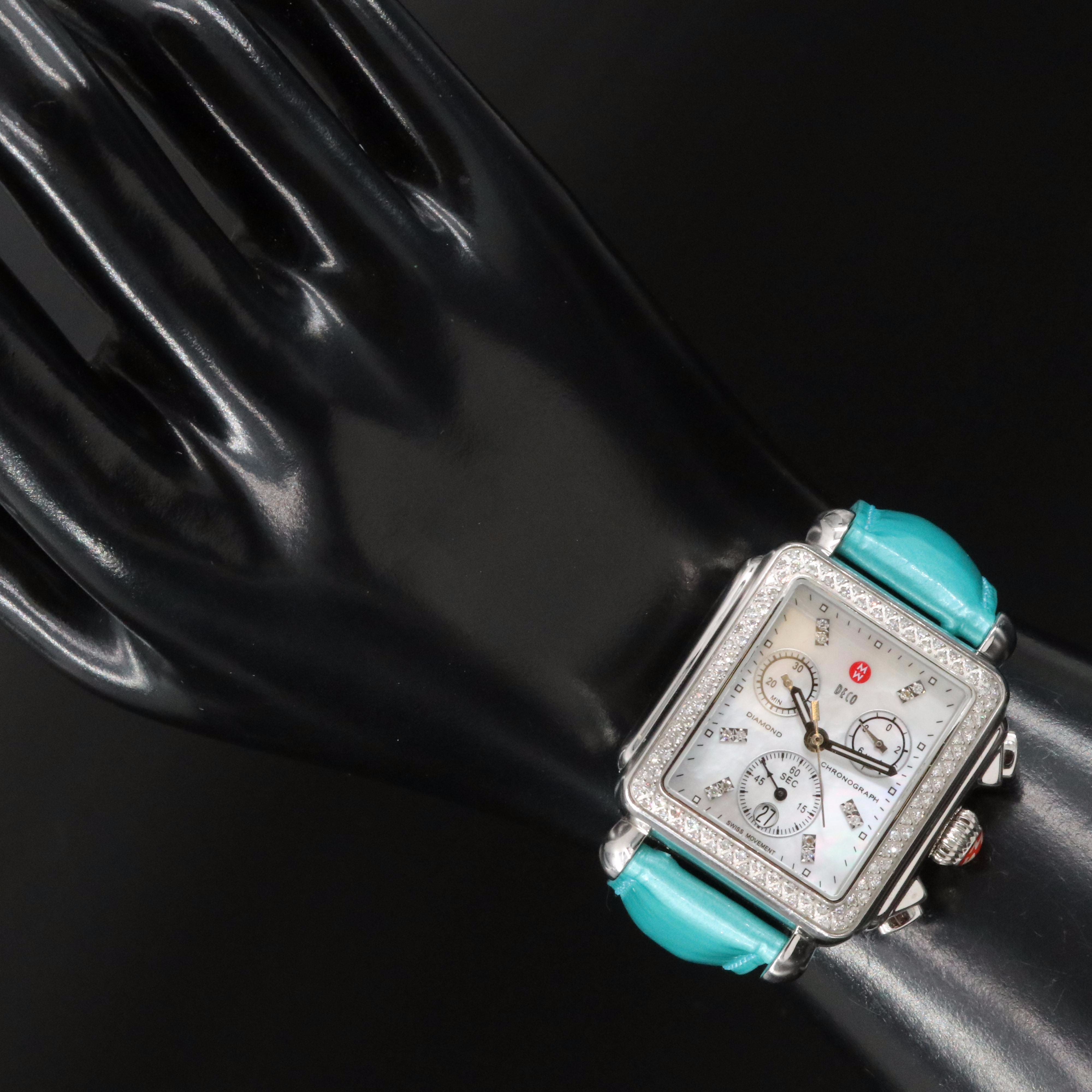 Michele Deco Diamond Chronograph Mother-of-Pearl Quartz Watch