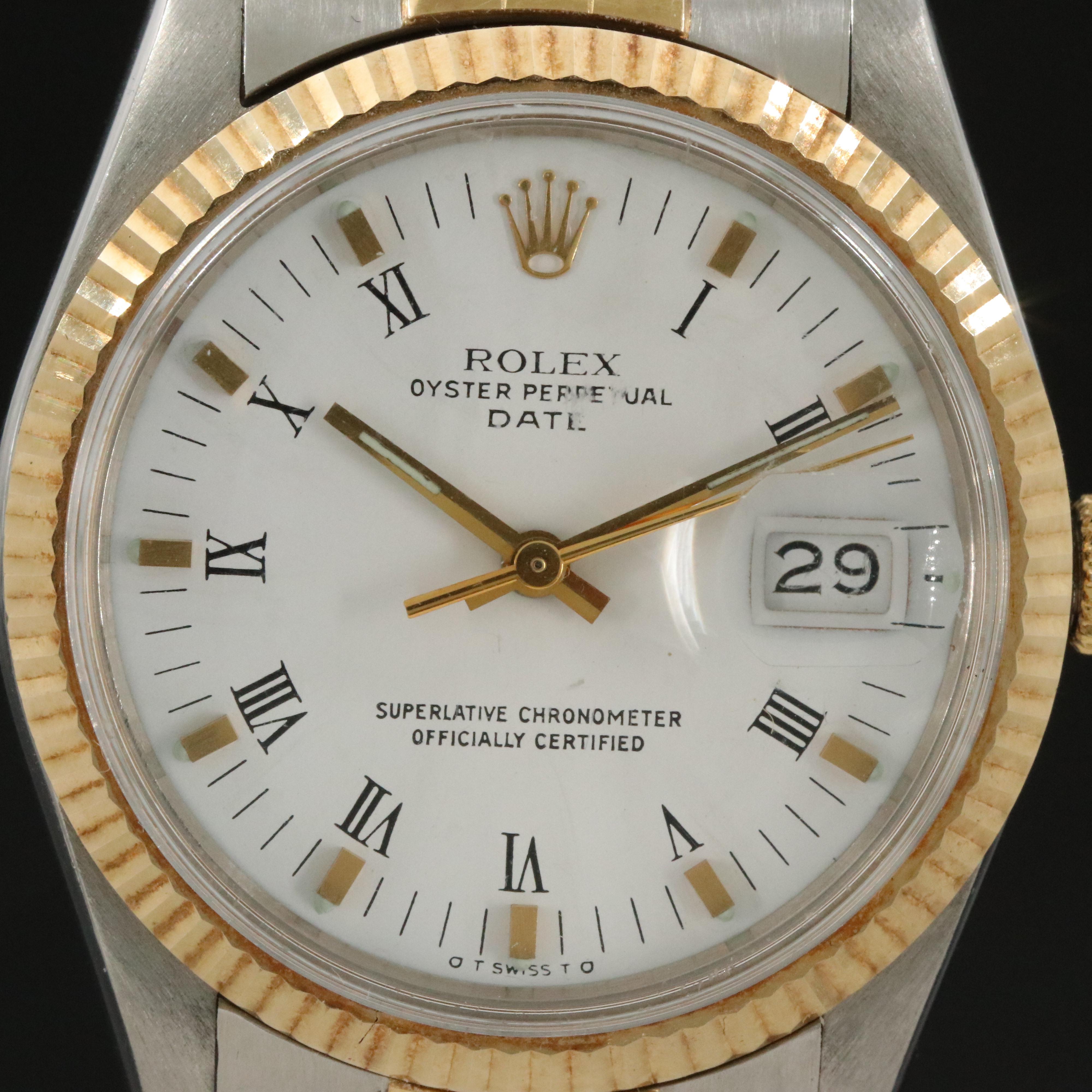 1982 Custom Rolex Oyster Perpetual Date Watch
